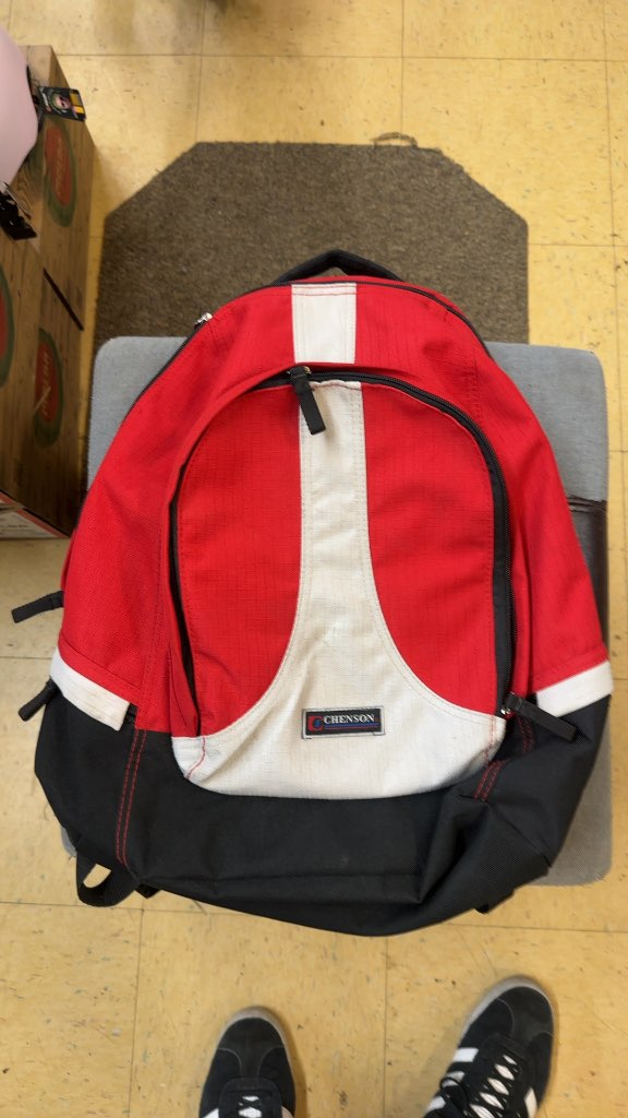 Chenson Backpack Red/White/Black Good Condition