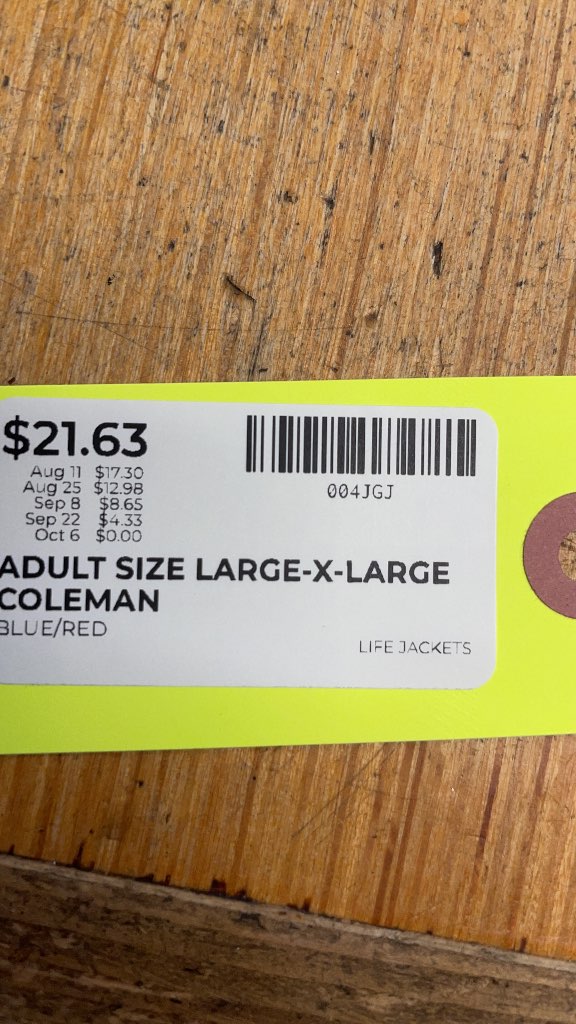 Coleman Life Jacket Adult Large-X-Large