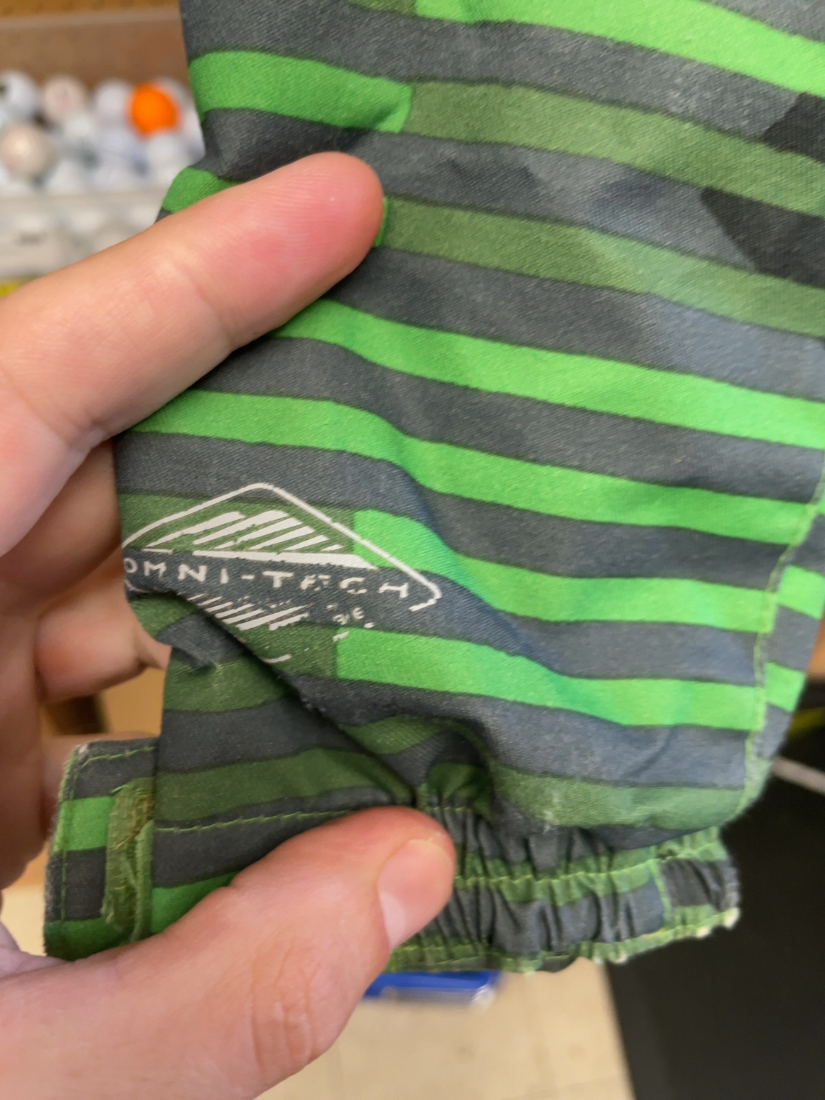 Columbia Interchange Omni-Tech Size S (8) Green Striped Rain Jacket