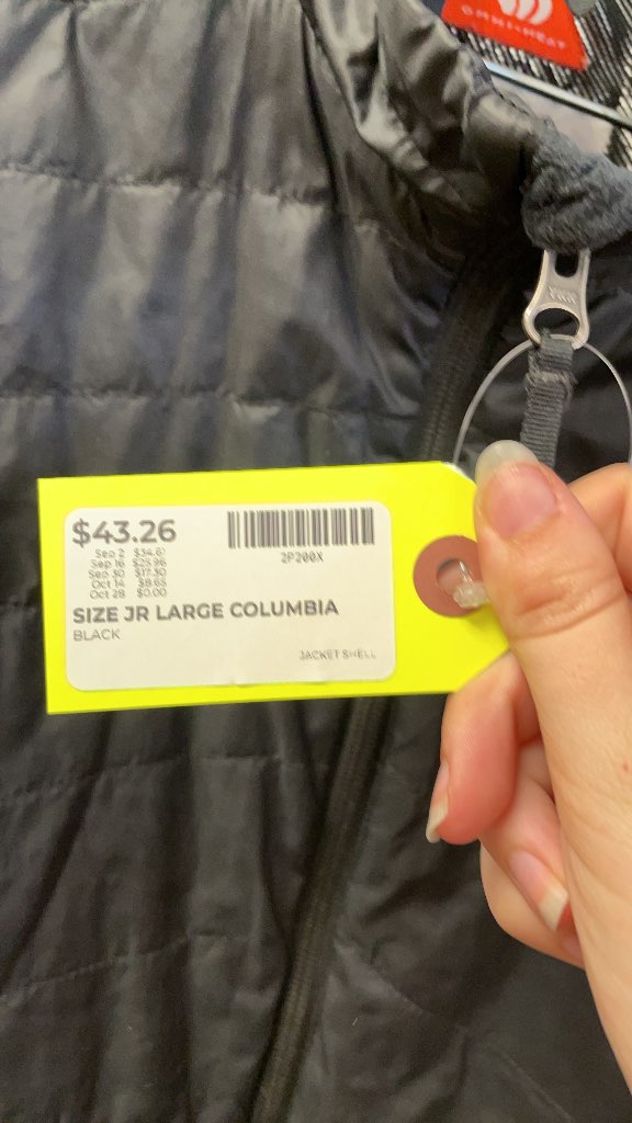 Columbia Junior Large Black Shell Jacket