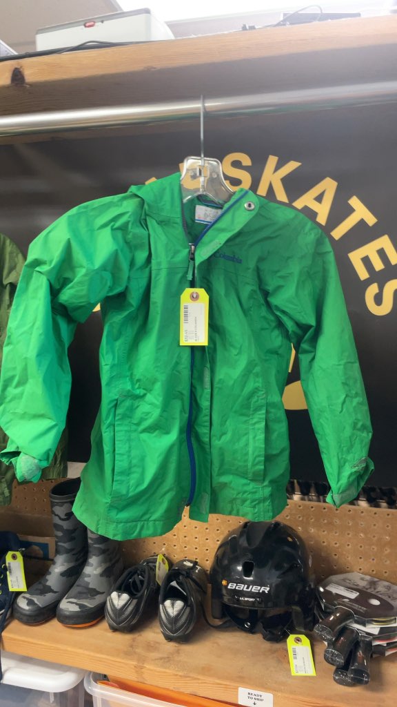 Columbia Kids' Rain Jacket - Green - Size 8