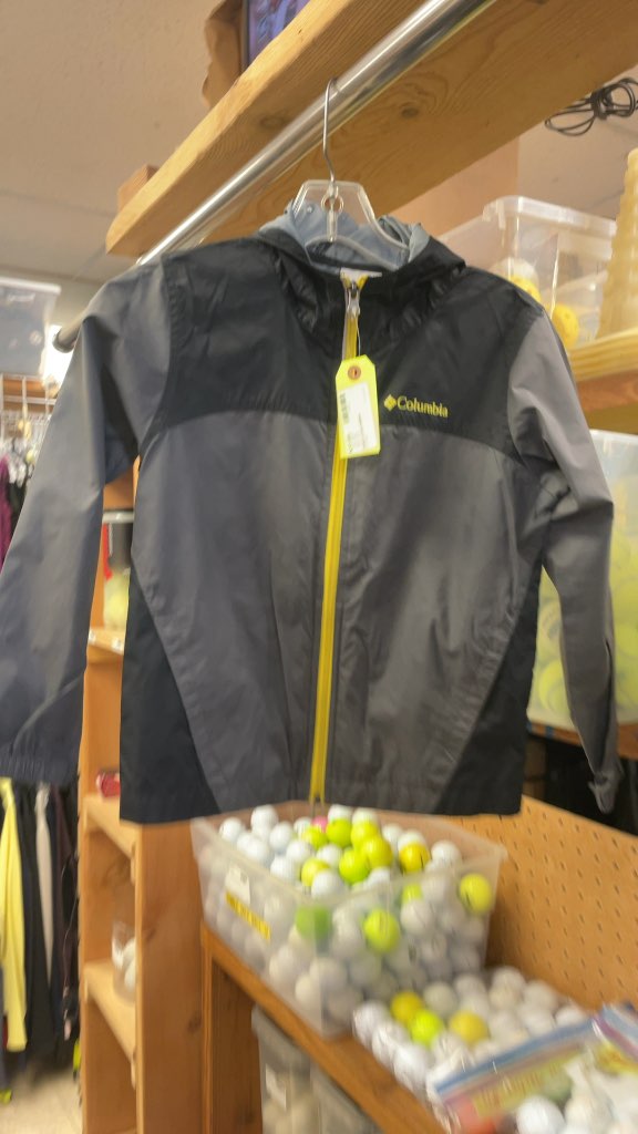 Columbia Kids' Rain Jacket - Size 6 - Black/Grey
