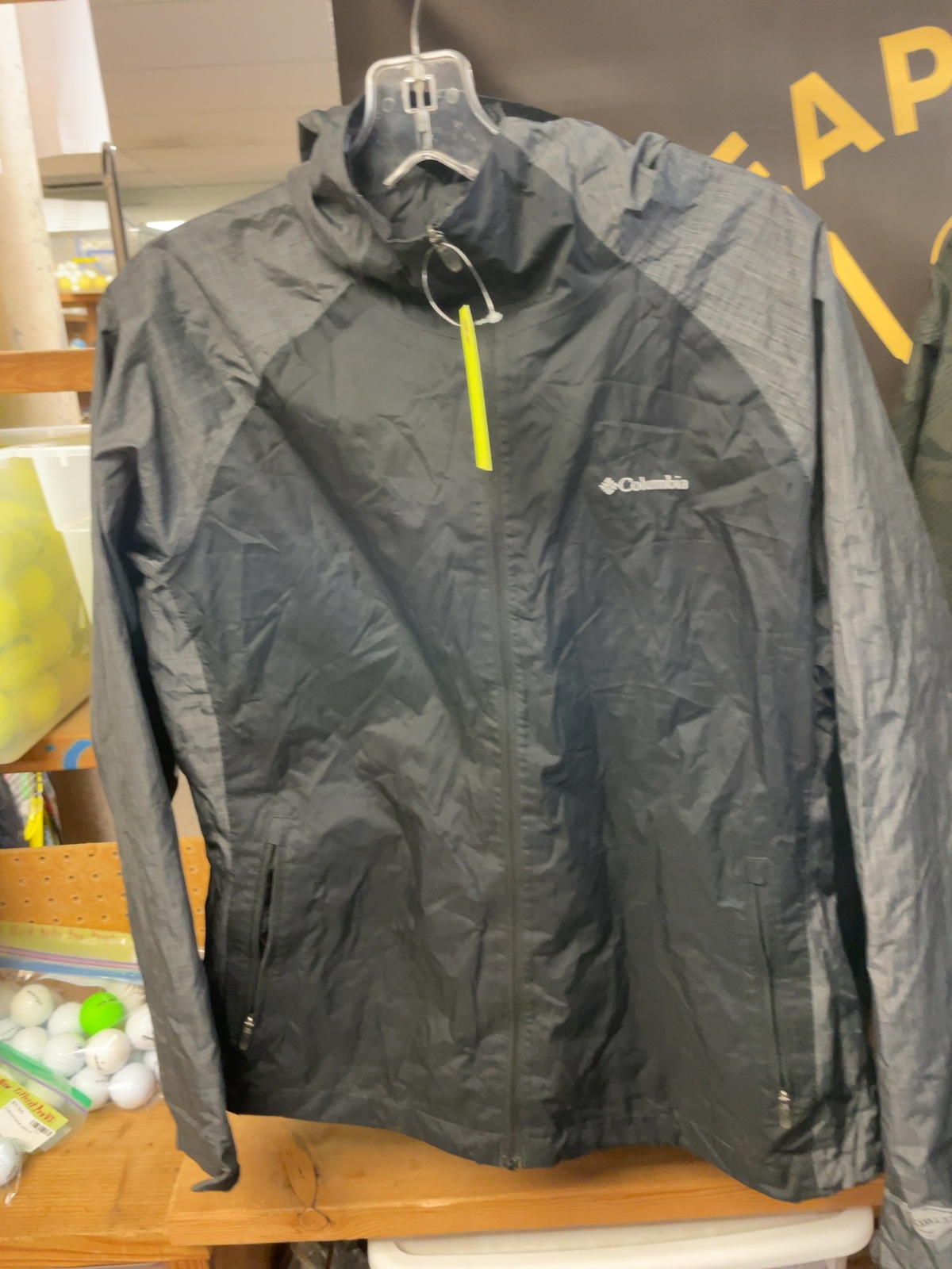 Columbia Omni-Heat Size L Black Rain Jacket