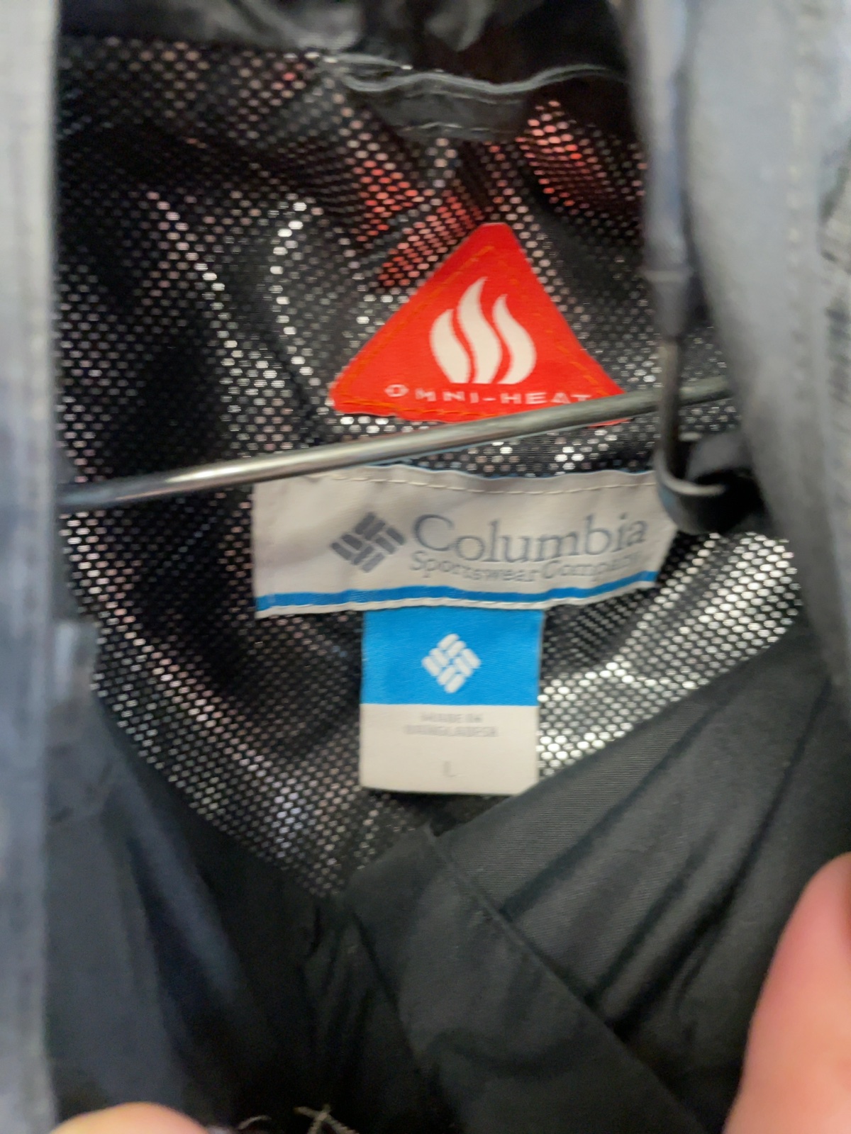 Columbia Omni-Heat Size L Black Rain Jacket