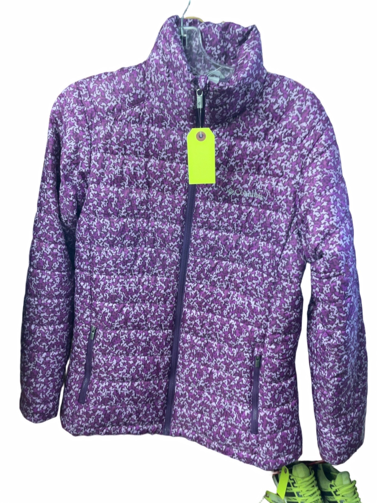 Columbia Quilted Puffer Jacket Medium Purple Pattern - image 1