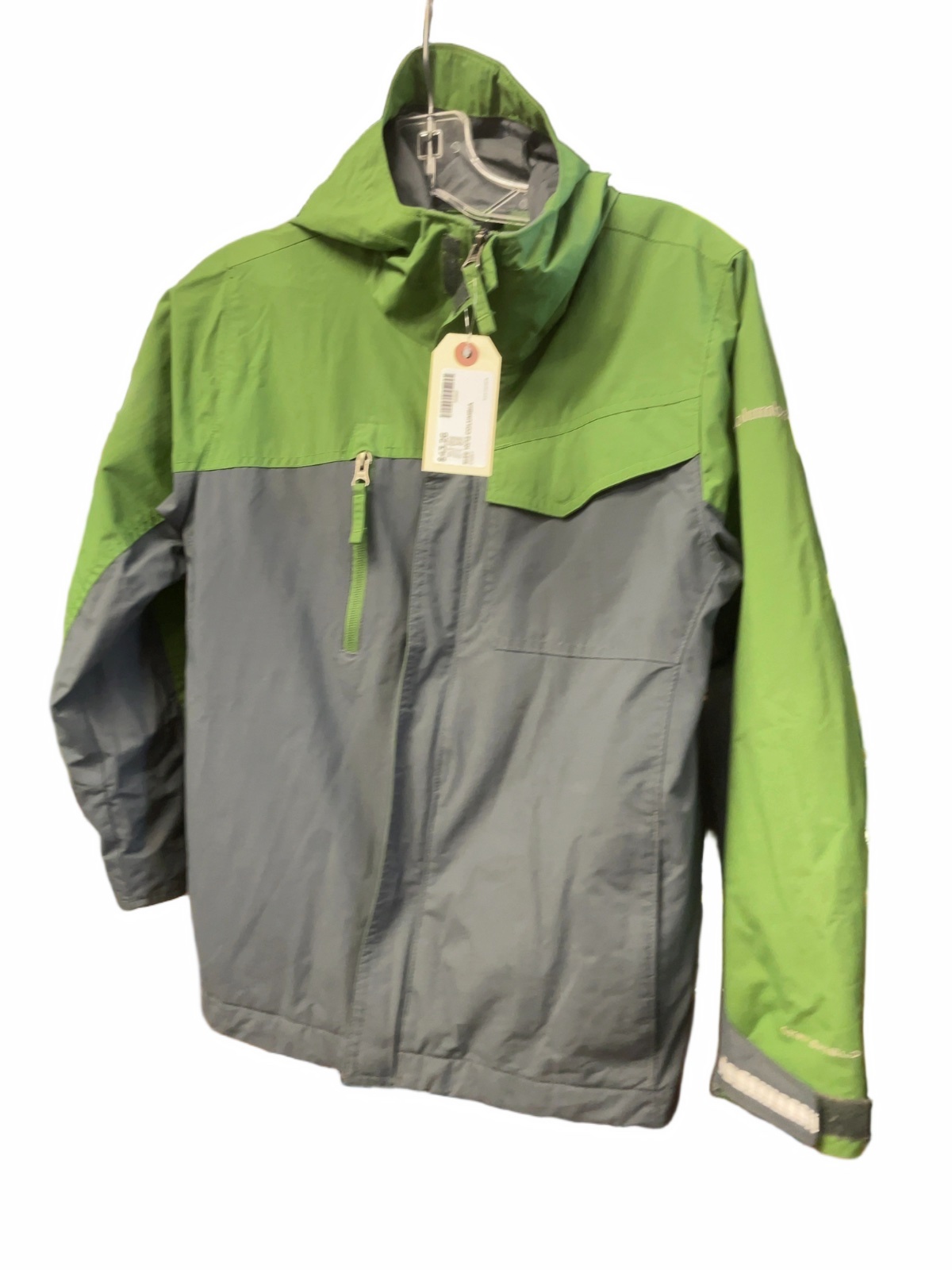Columbia Rain Jacket Size 10/12 Two-Tone Green/Grey - image 1