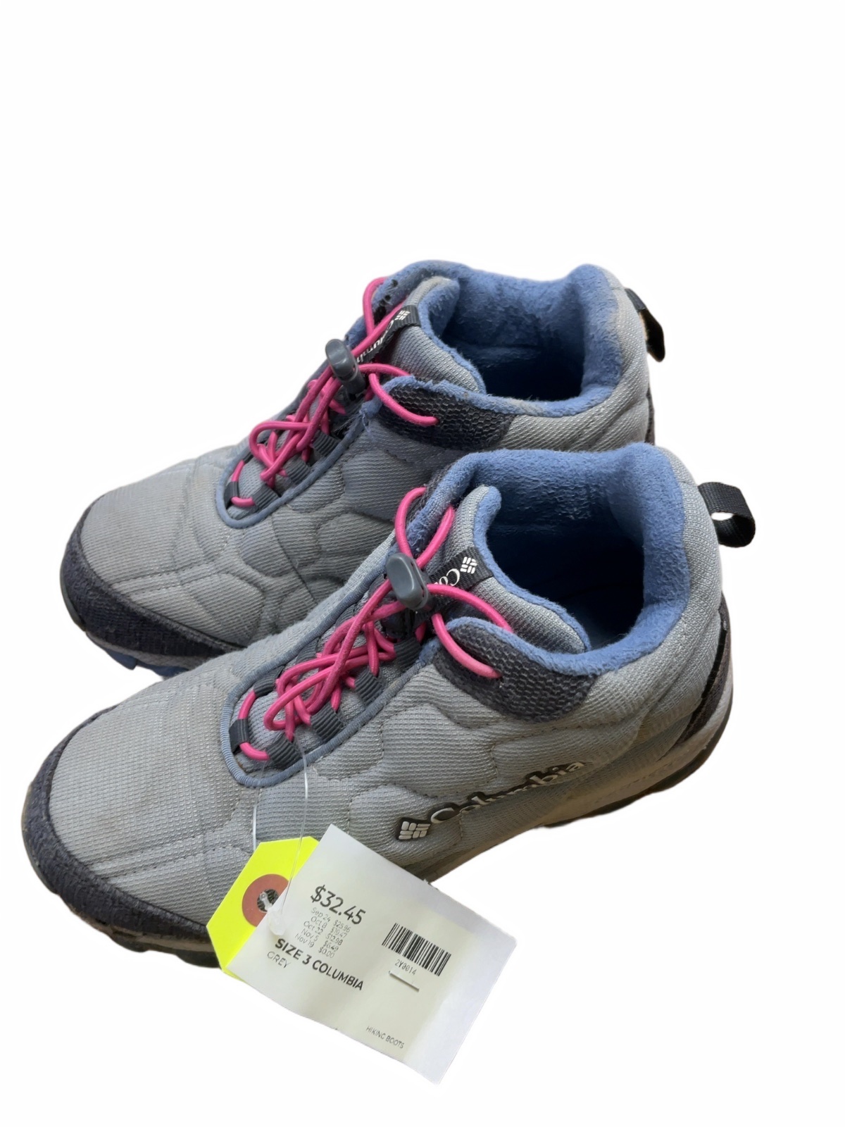 Columbia Waterproof Quilted Hiking Boots Size 3 Grey - image 1