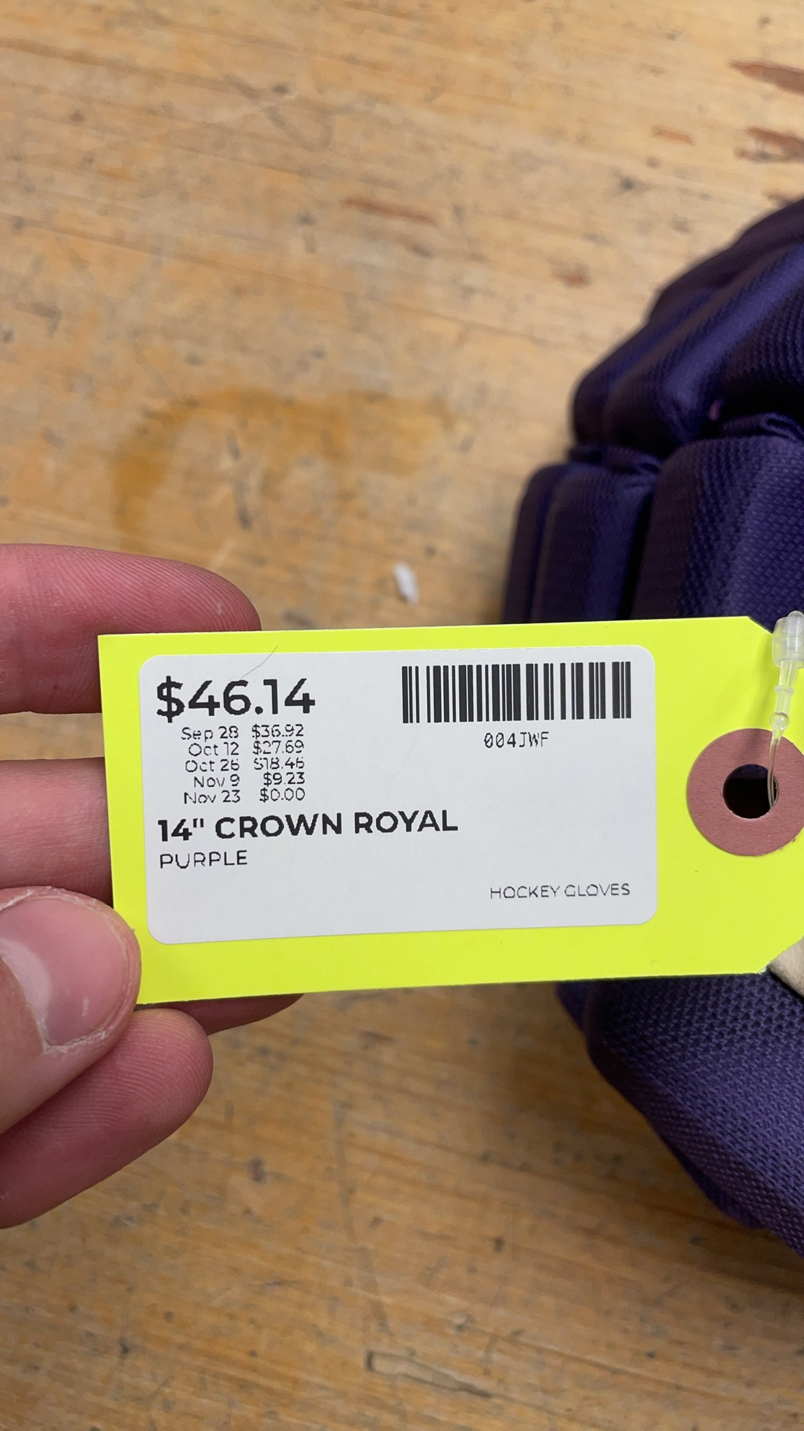 Crown Royal 14" Purple Hockey Gloves