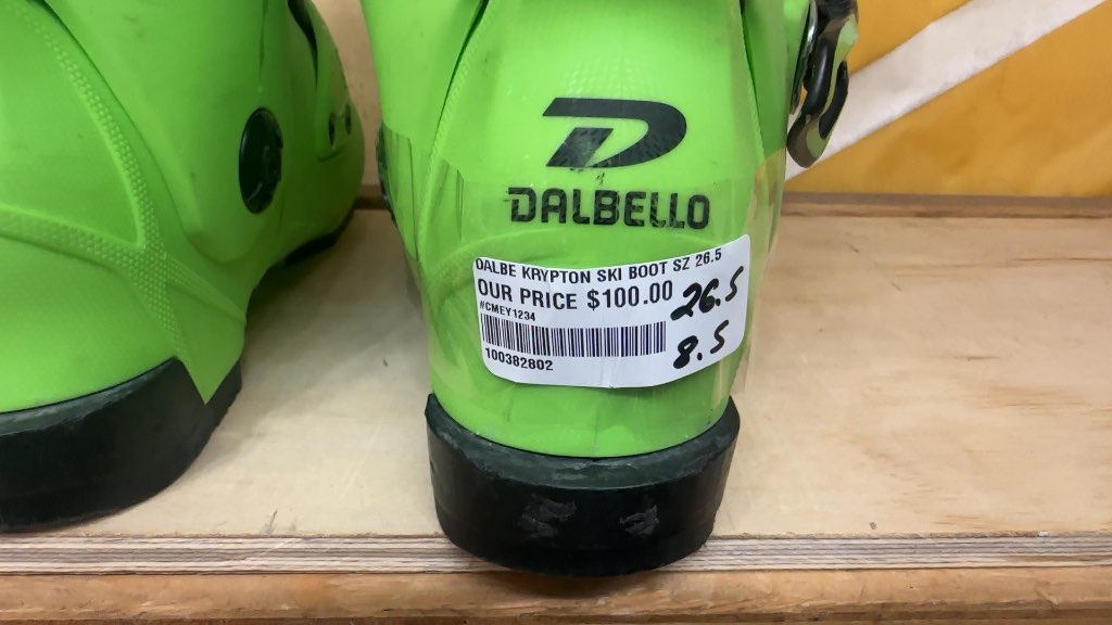 Dalbello Krypton 130 Ski Boots Lime Green Used Size 26.5