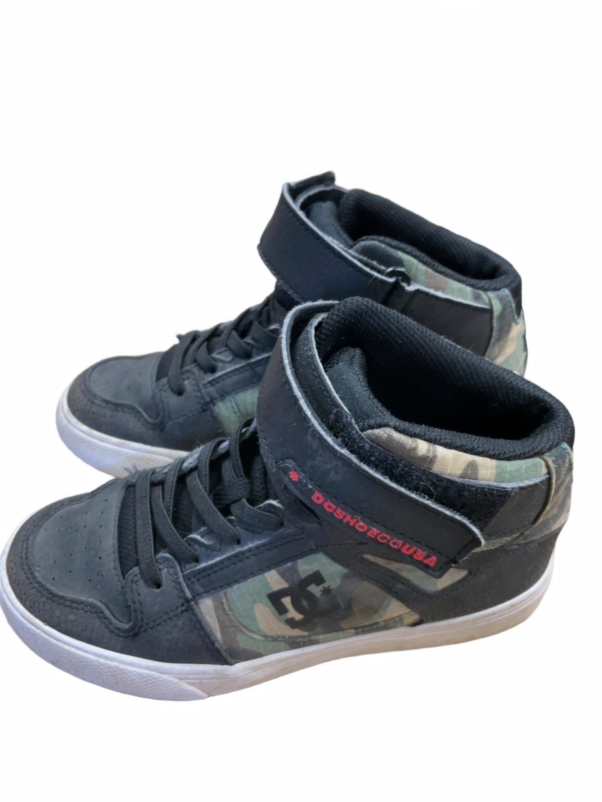 DC Camo High-Top Sneakers Size 1 - image 1