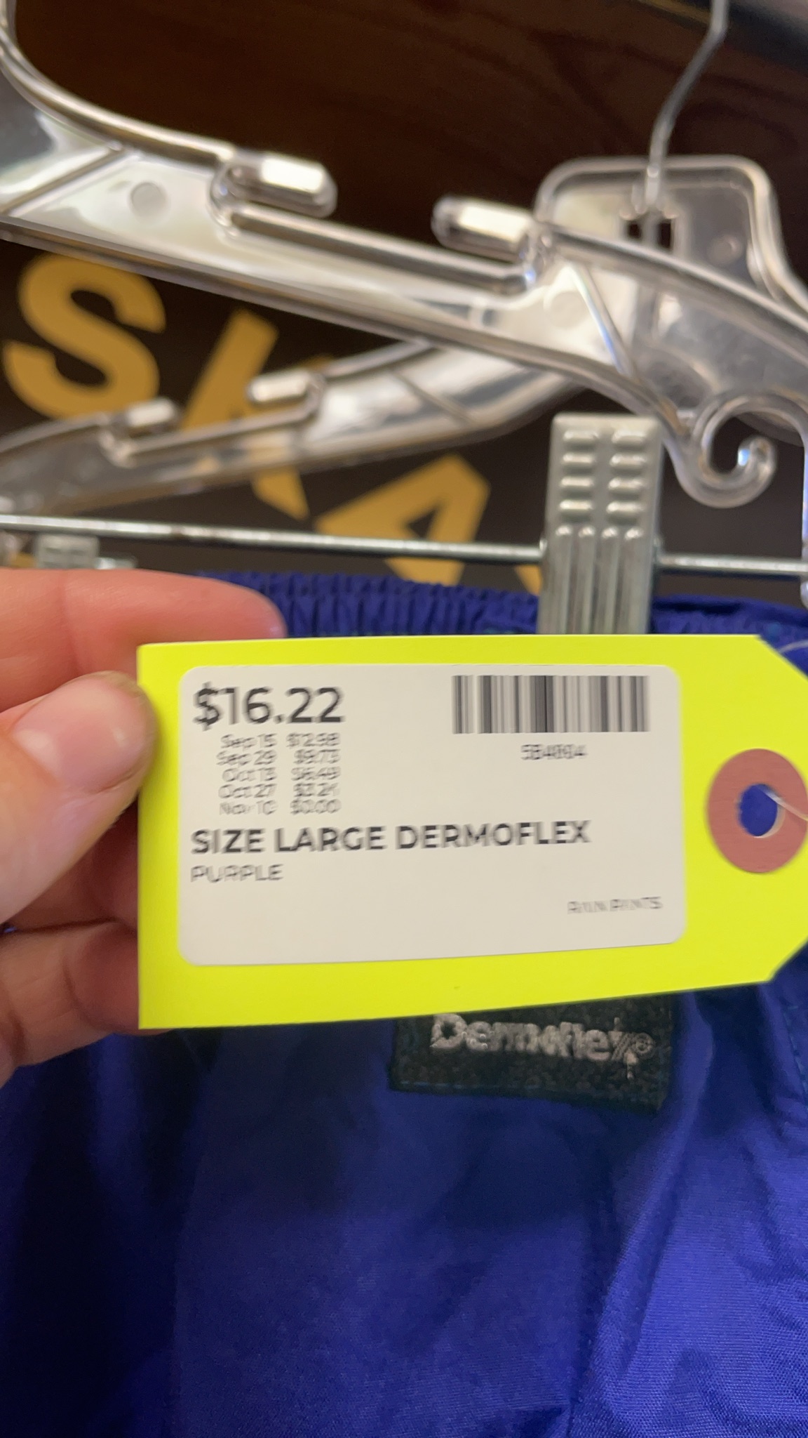Dermoflex Rain Pants Size Large Purple