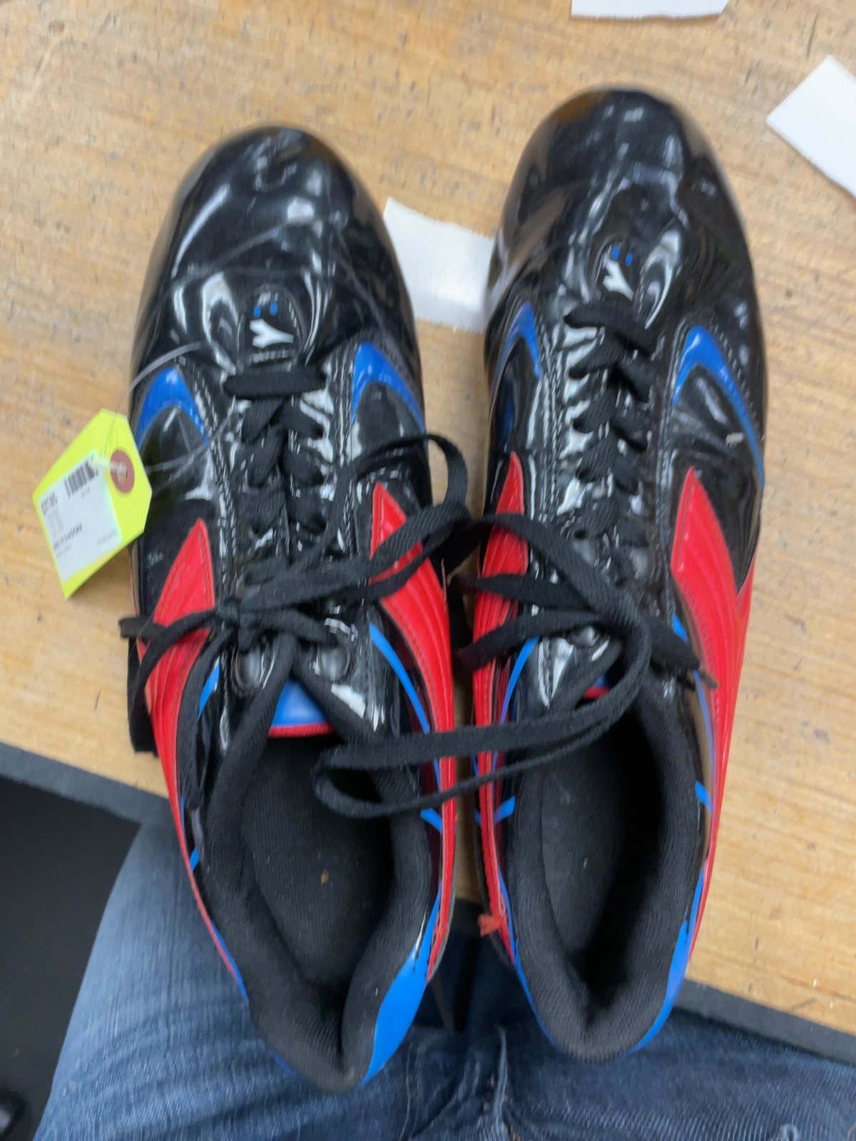 Diadora Soccer Cleats Size 10 Black/Blue/Red