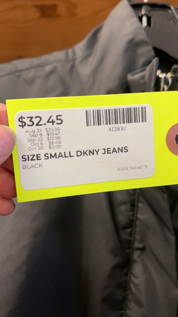 DKNY Jeans Small Black Rain Jacket