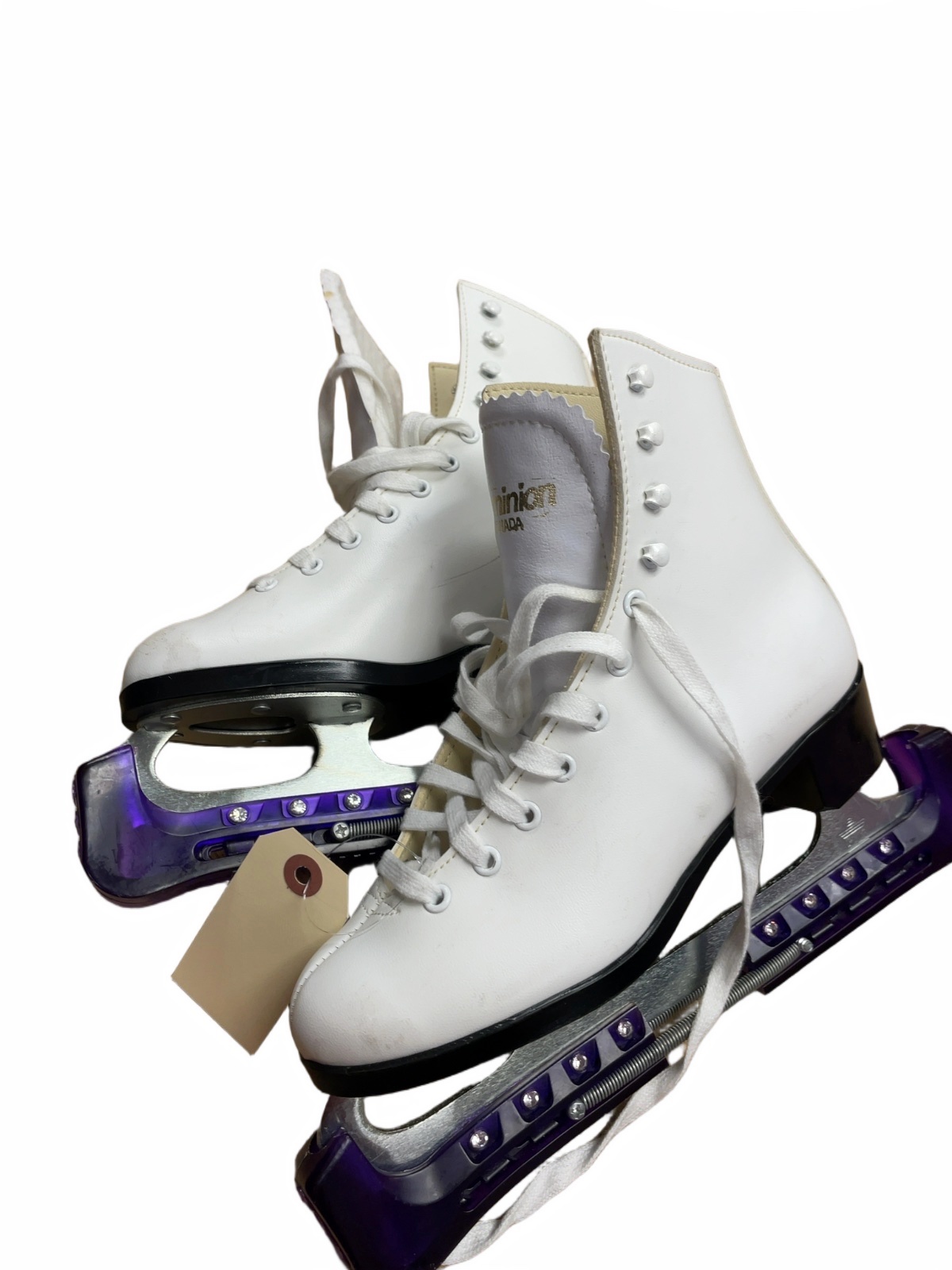 Dominion Figure Skates Size 4 Purple Guards - image 1
