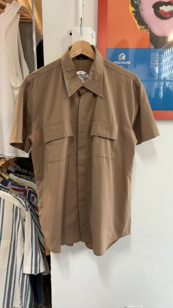 DSQUARED2 Short Sleeve Button Up Shirt Tan Good Condition Size M