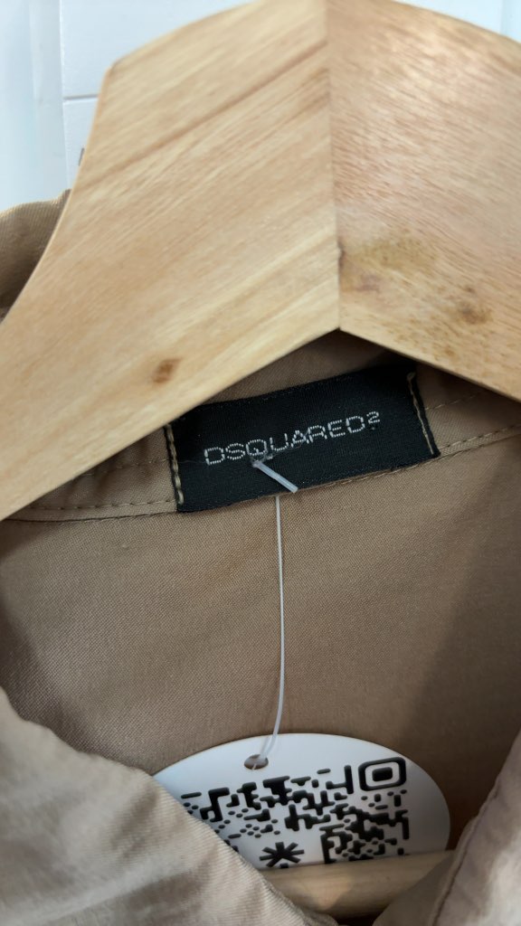 DSQUARED2 Short Sleeve Button Up Shirt Tan Good Condition Size M
