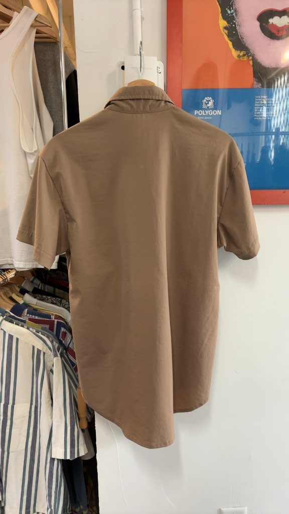 DSQUARED2 Short Sleeve Button Up Shirt Tan Good Condition Size M