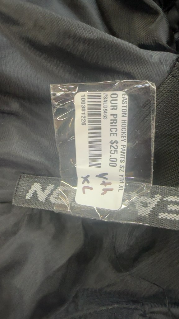 Easton Hockey Pants RS Black Good Condition Youth XL with suspenders
