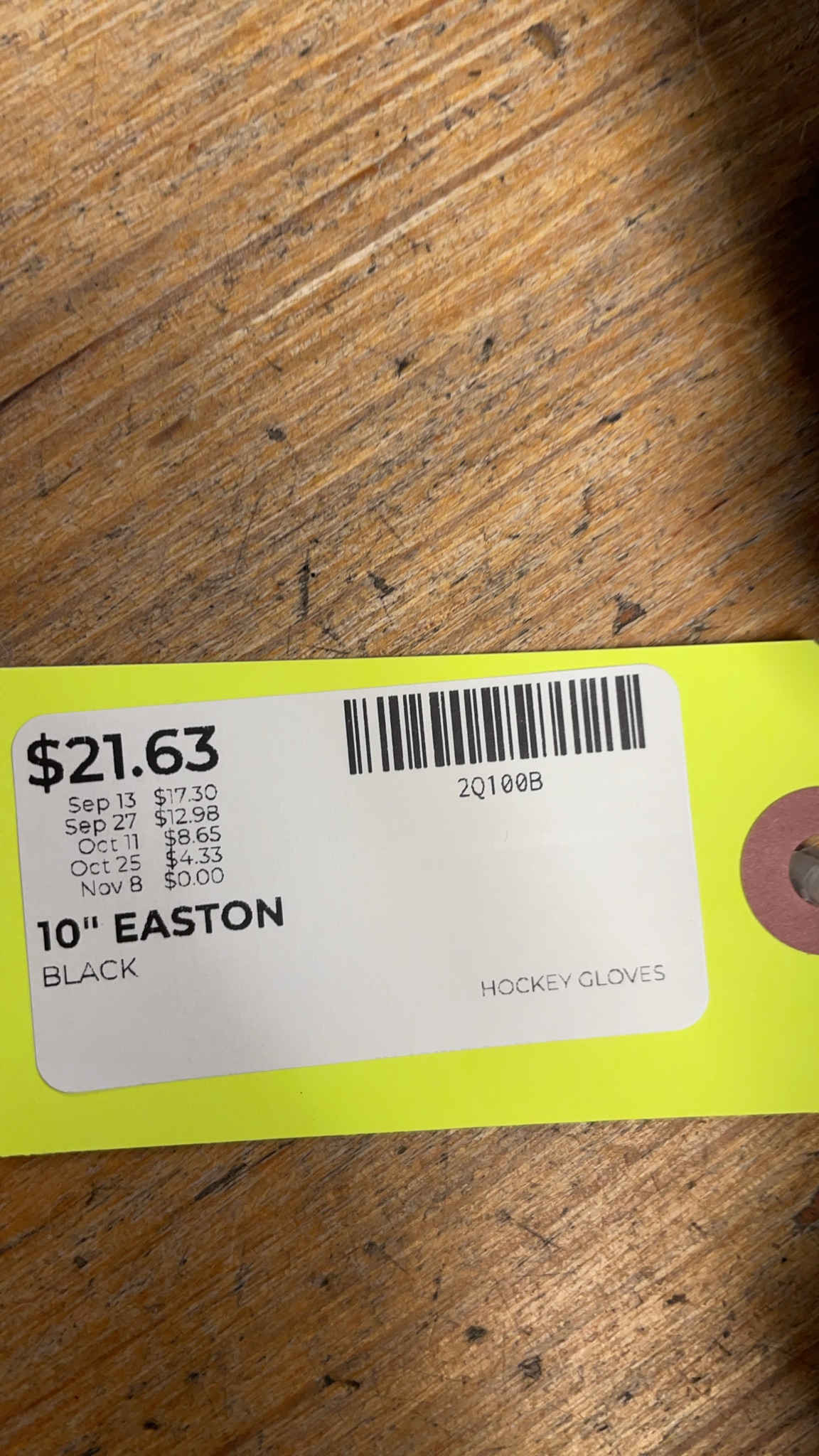 Easton Reflex EQ 10" Black Hockey Gloves
