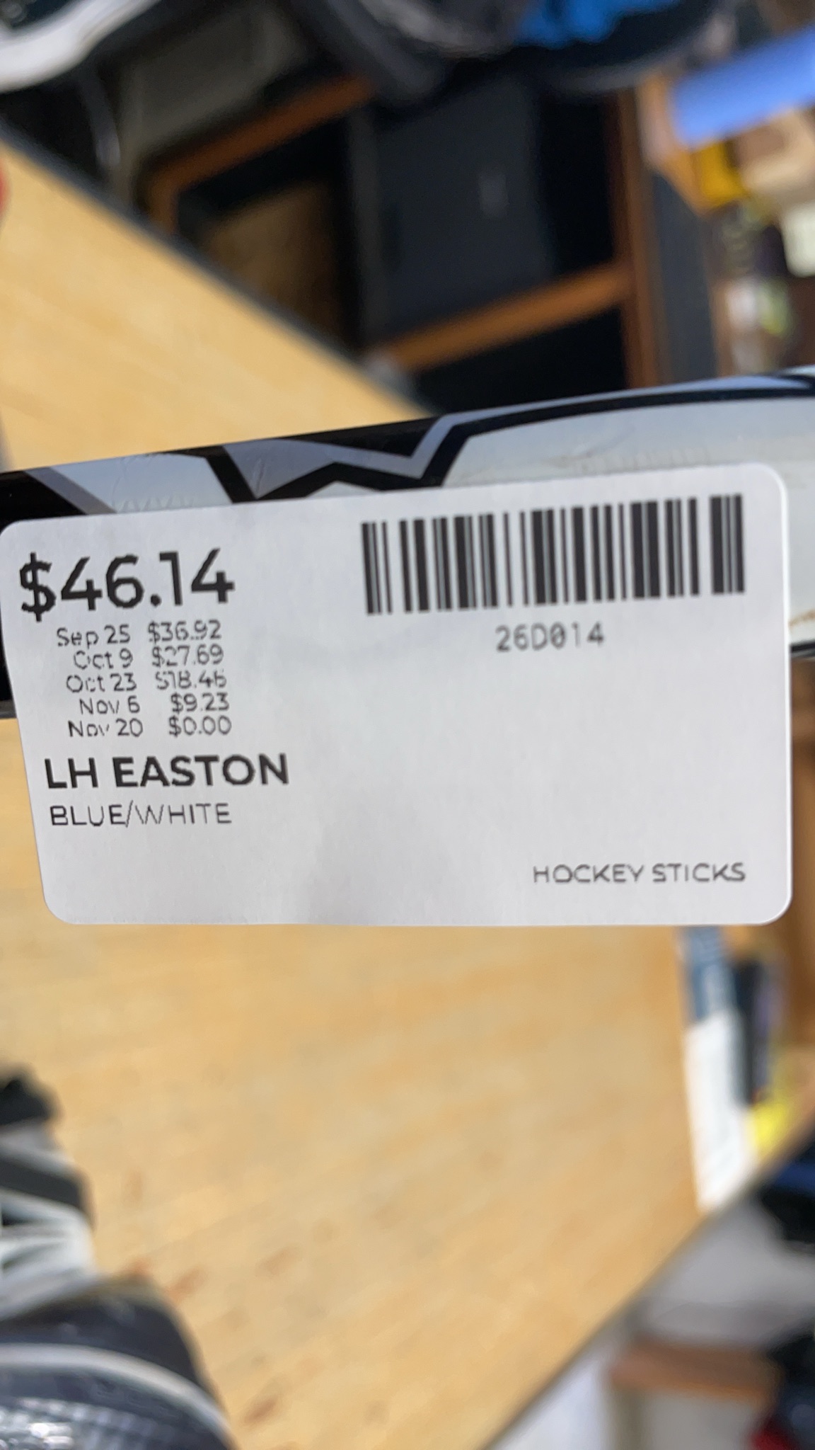 Easton Synergy SC1 LH Hockey Stick