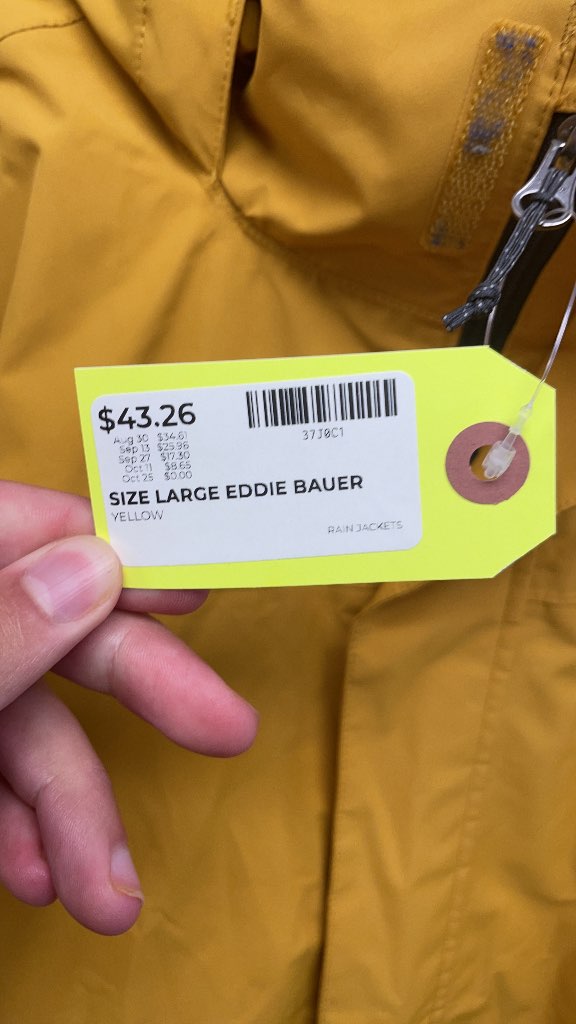 Eddie Bauer Yellow Rain Jacket