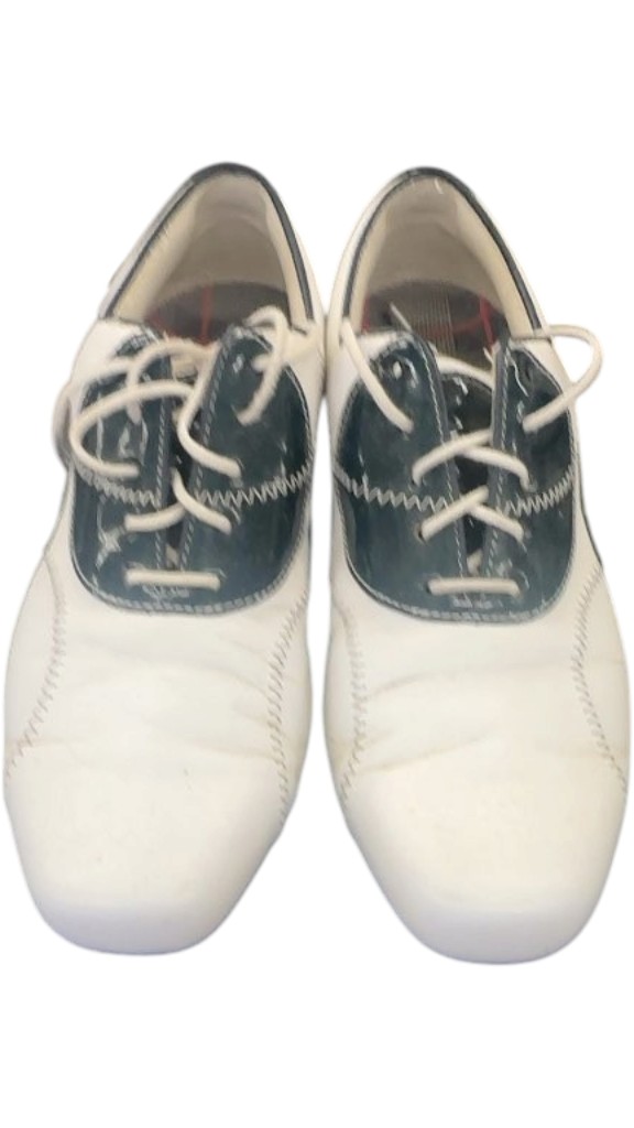 FootJoy Golf Shoes LoPro Collection White Navy Used 7.5W - image 1