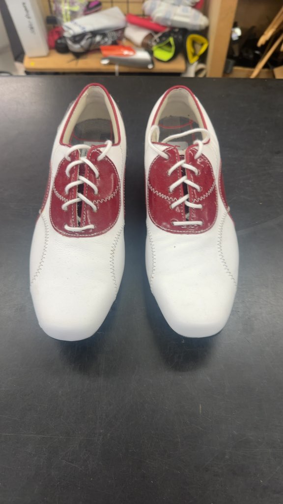 FootJoy Golf Shoes LoPro Collection White/Red Good Condition Size 7.5