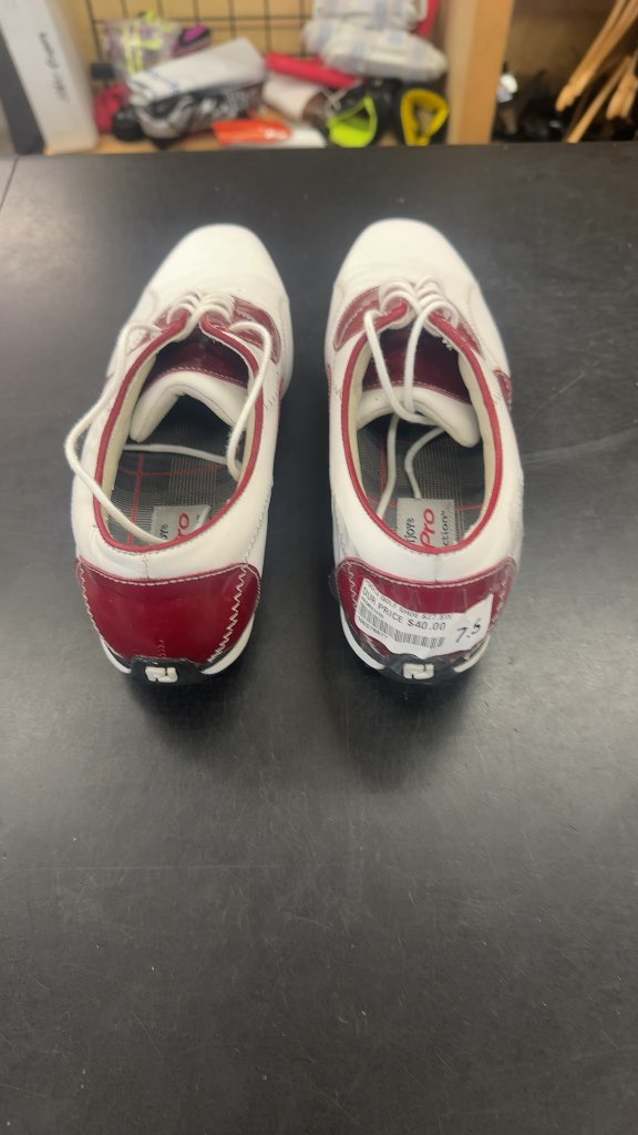 FootJoy Golf Shoes LoPro Collection White/Red Good Condition Size 7.5