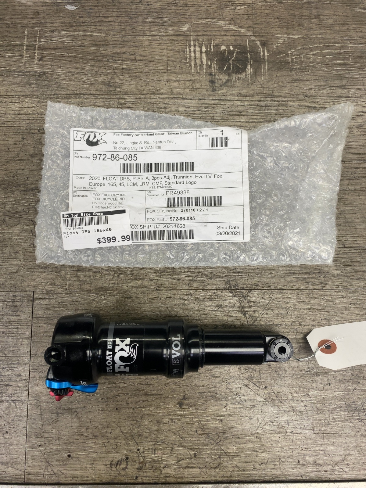 Fox Float DPS Performance Elite Rear Shock Trunnion 165x45 New
