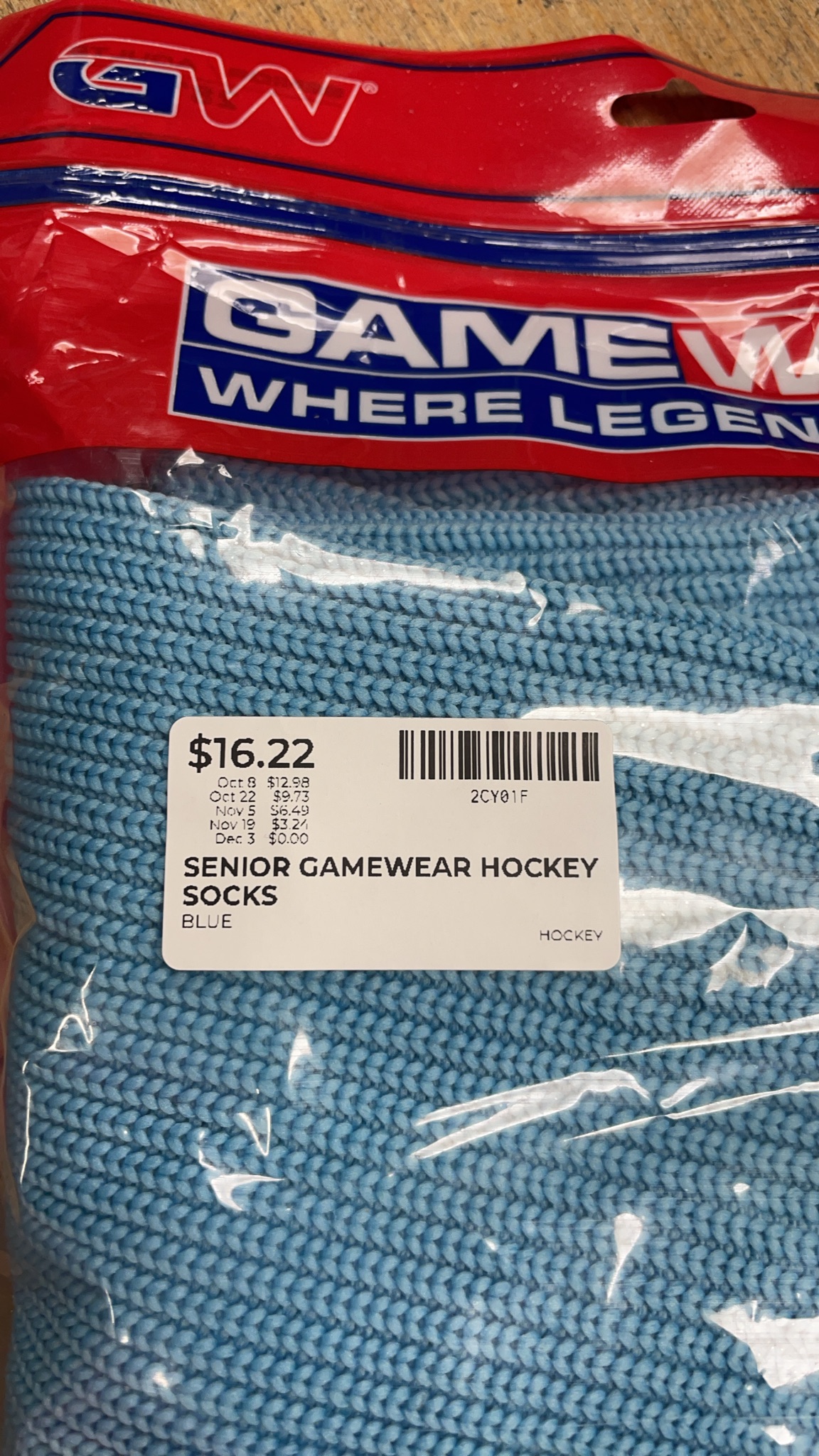 Gamewear SK4500 Pro Series Senior 28" Practice Hockey Socks Blue