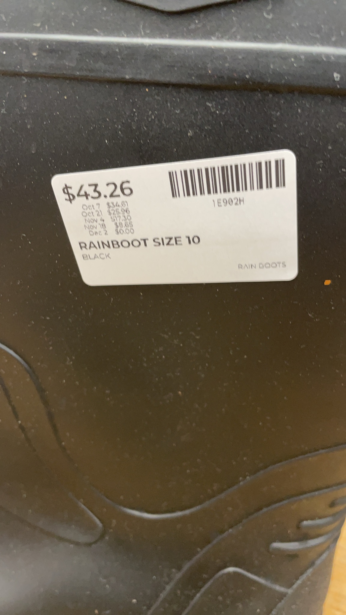Generic Rain Boots Size 10 Black