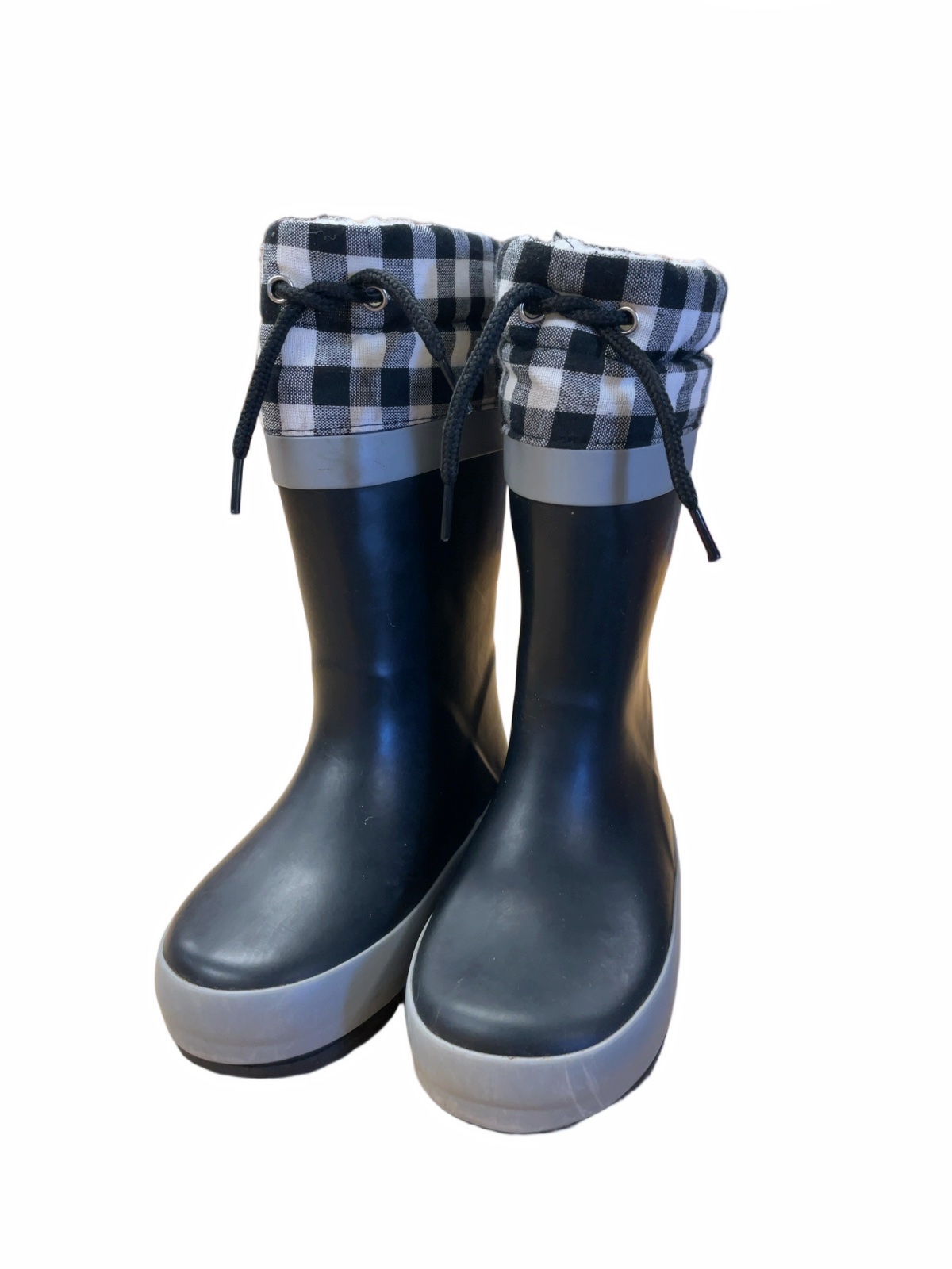 George Rain Boots Size 8C Black/White Buffalo Check - image 1