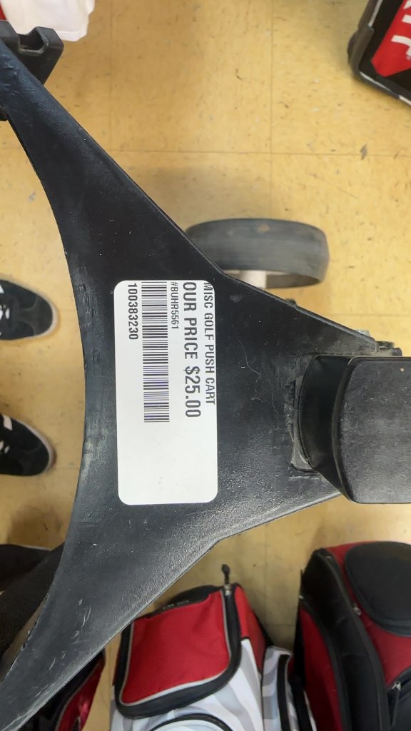 Golf Push Cart Two-Wheel Black Used
