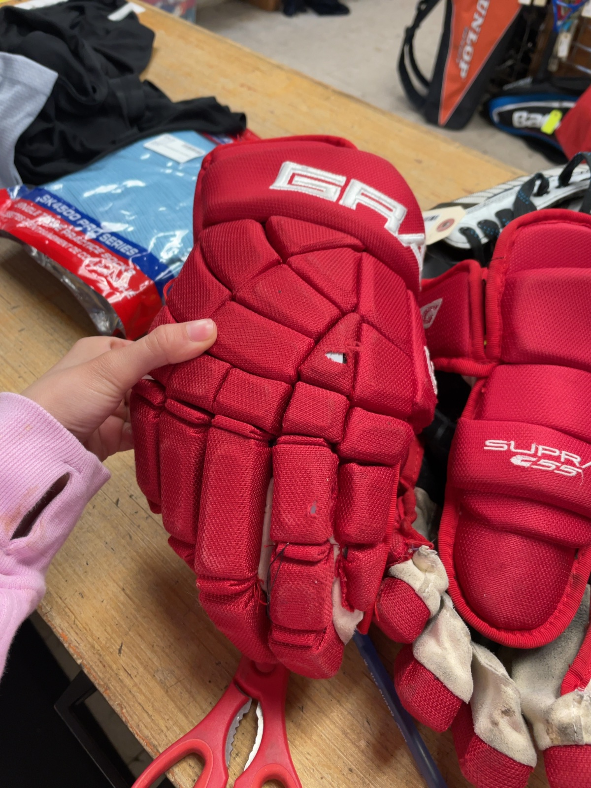 Graf Supra G55 15" Hockey Gloves - Red