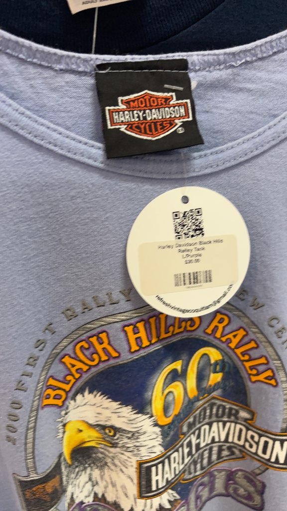 Harley-Davidson Tank Top Black Hills Rally 60th Anniversary Sturgis 2000 Vintage Large
