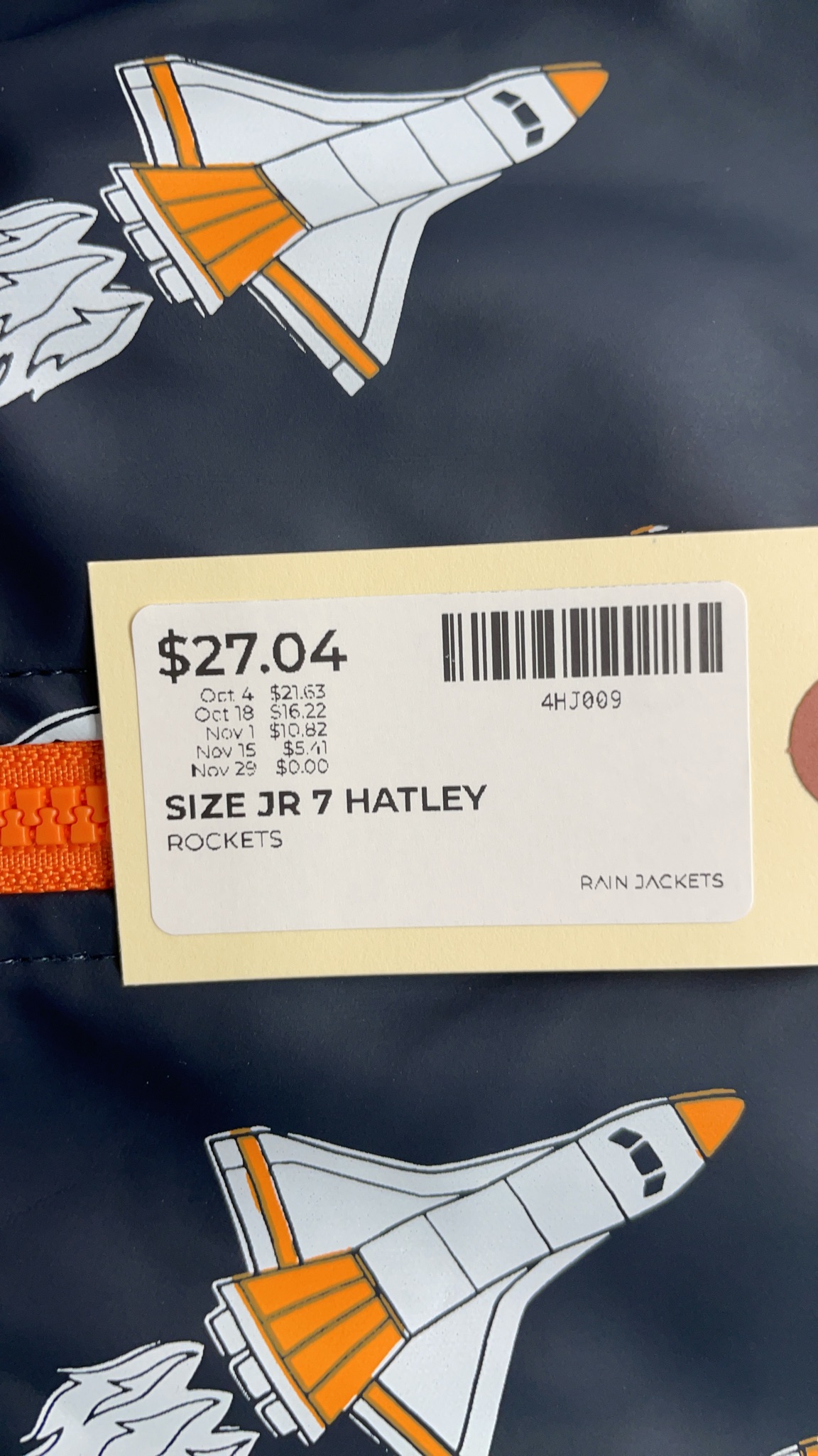 Hatley Rockets JR 7 Rain Jacket
