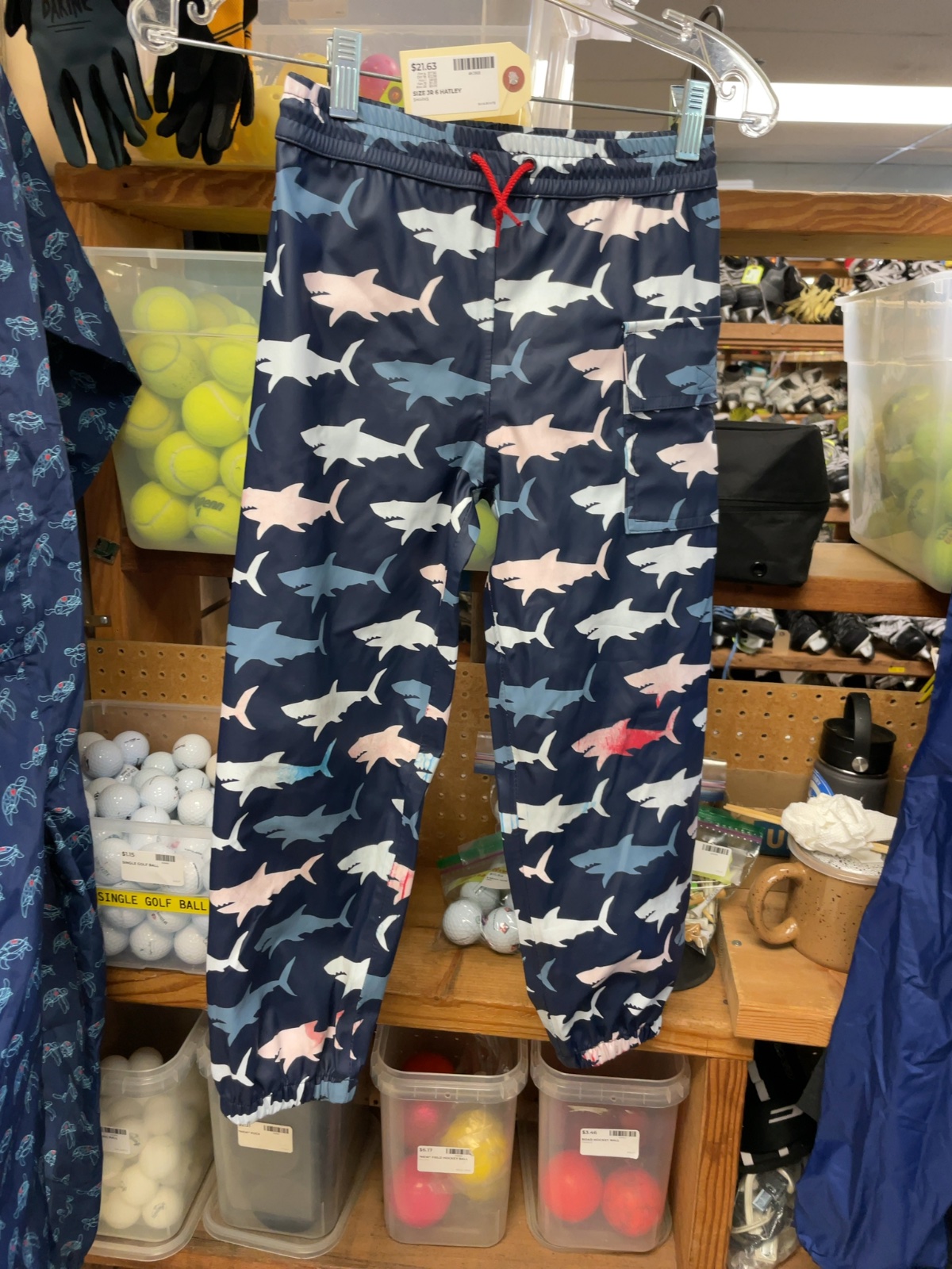 Hatley Sharks Size JR 6 Rain Pants
