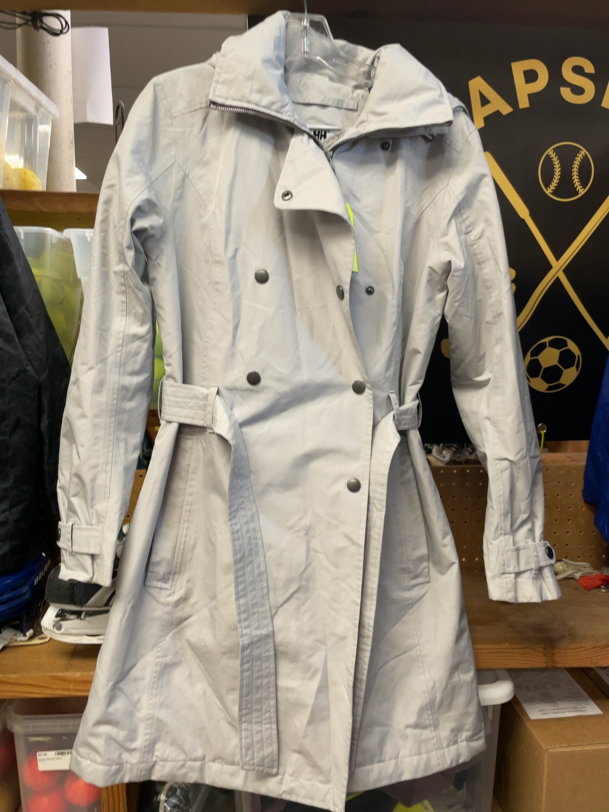 Helly Hansen Medium Grey Hooded Belted Coat