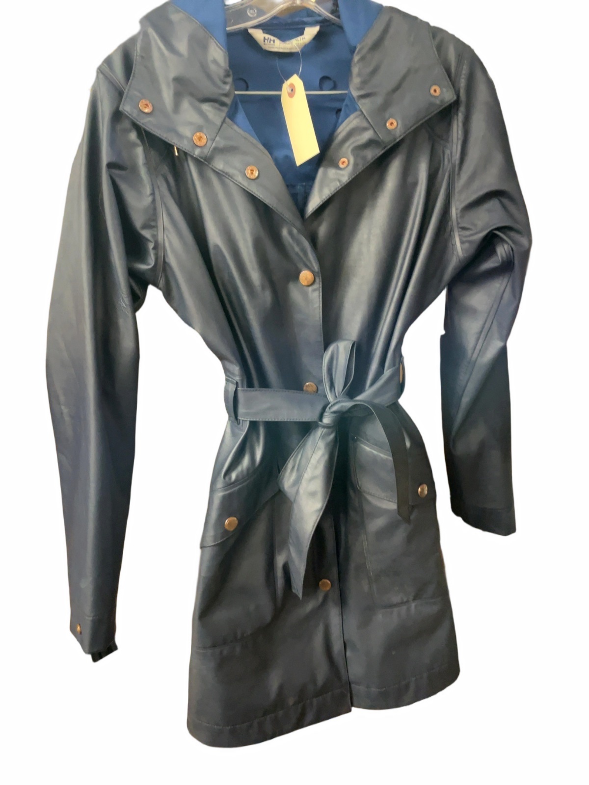 Helly Hansen Navy Belted Rain Jacket Size Small - image 1