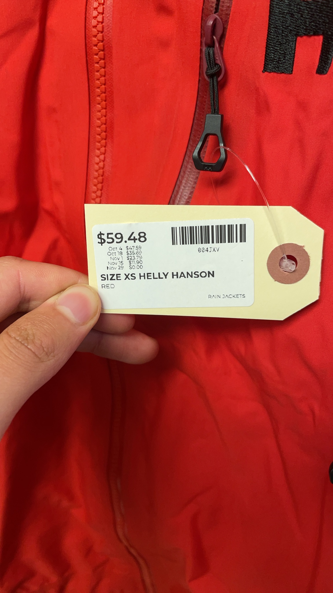Helly Hansen Odin XS Red Rain Jacket