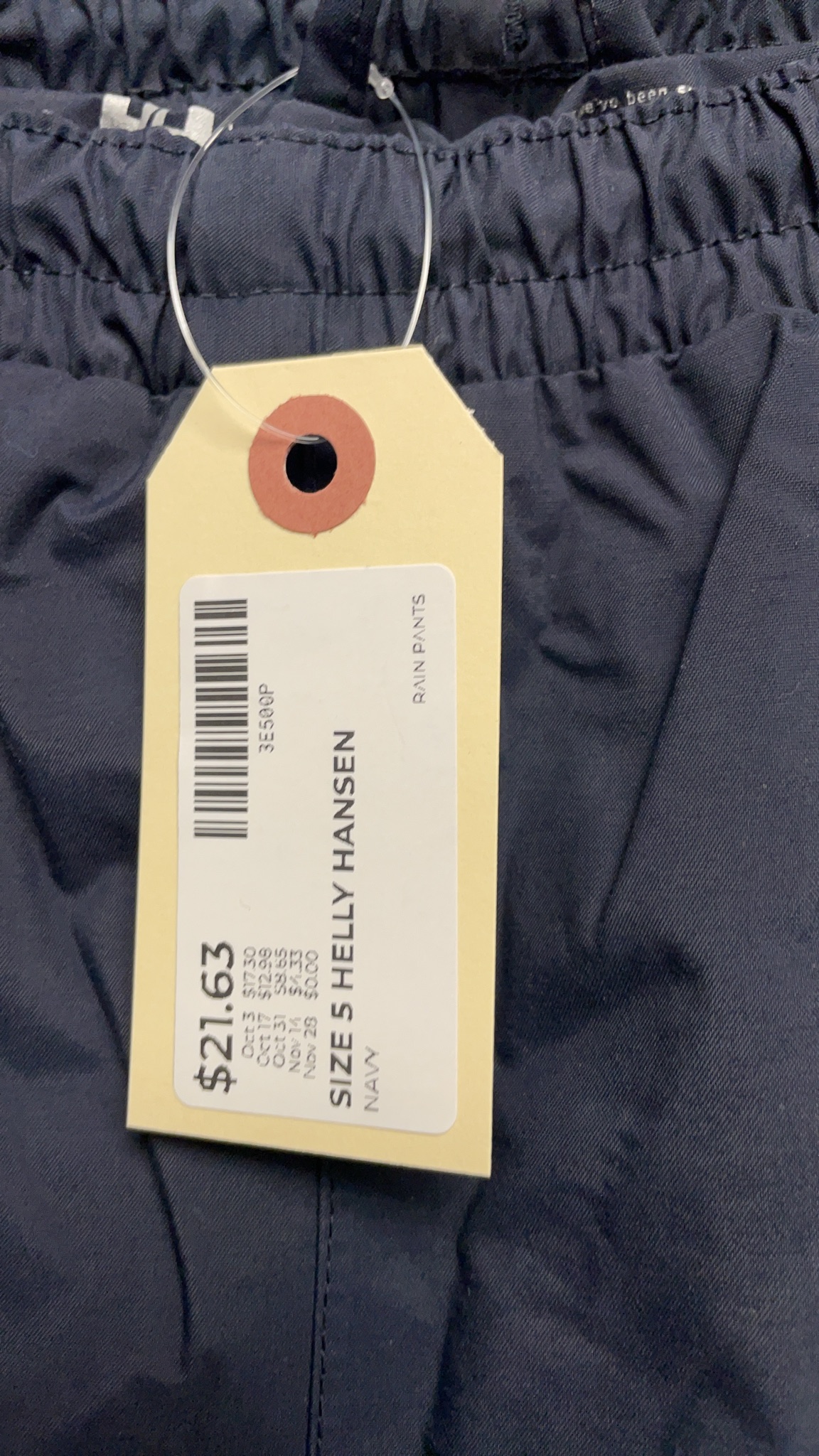 Helly Hansen Rain Pants Size 5 Navy