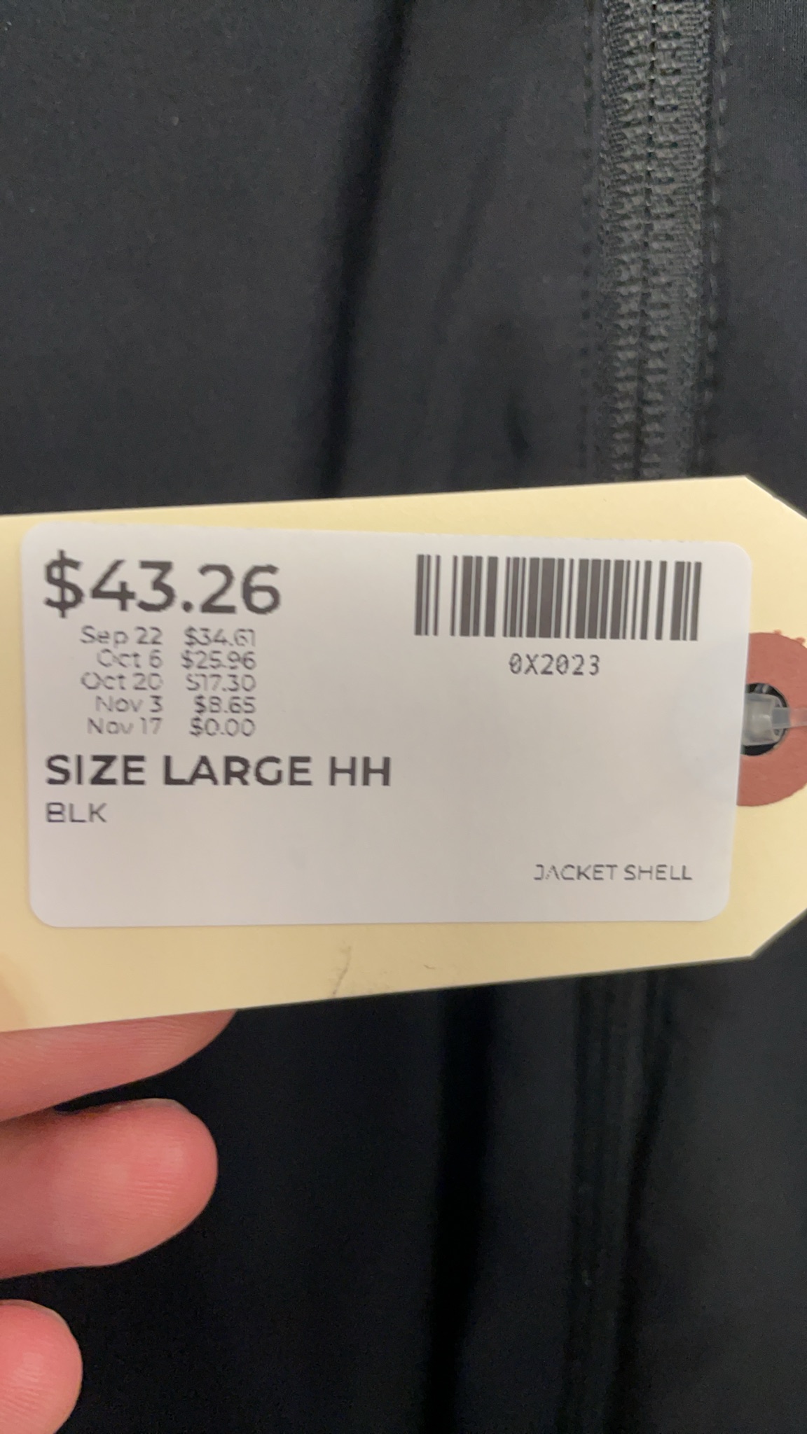 Helly Hansen Shell Jacket Size L Black