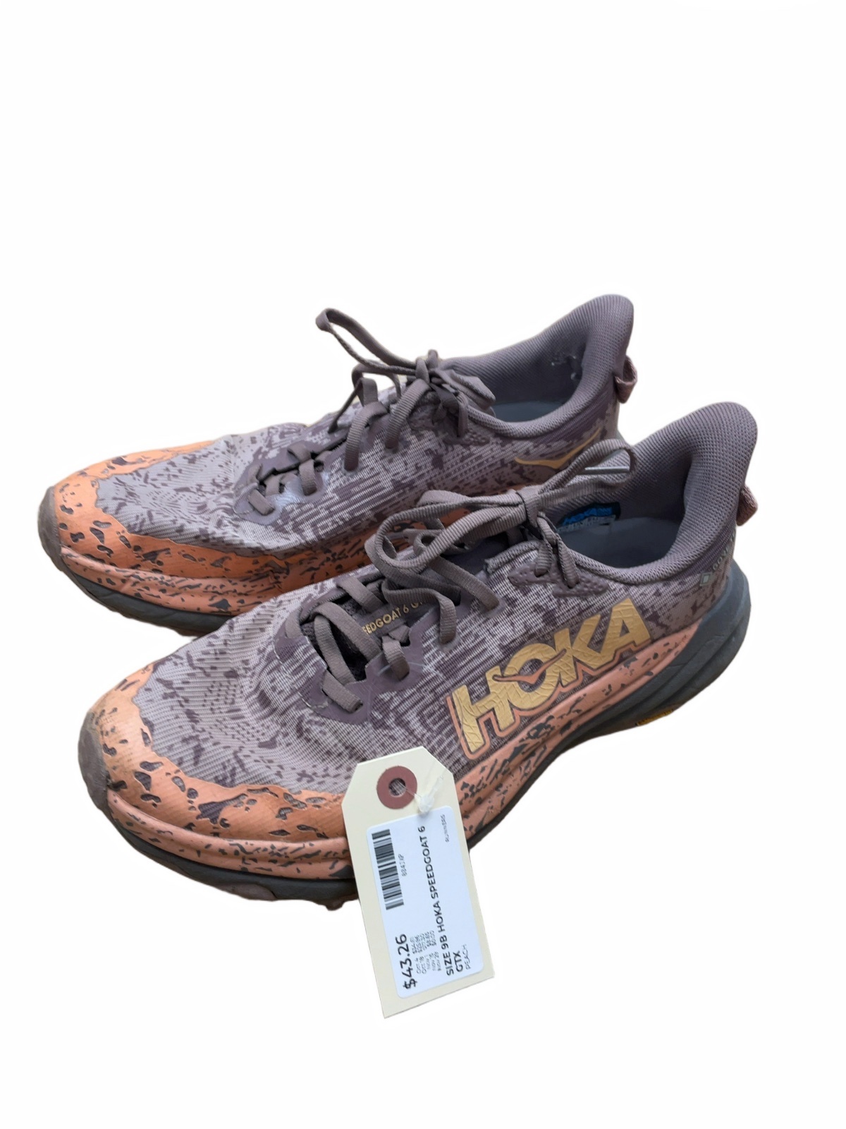 Hoka Speedgoat 6 GTX Size 9B Peach Trail Running Shoes - image 1
