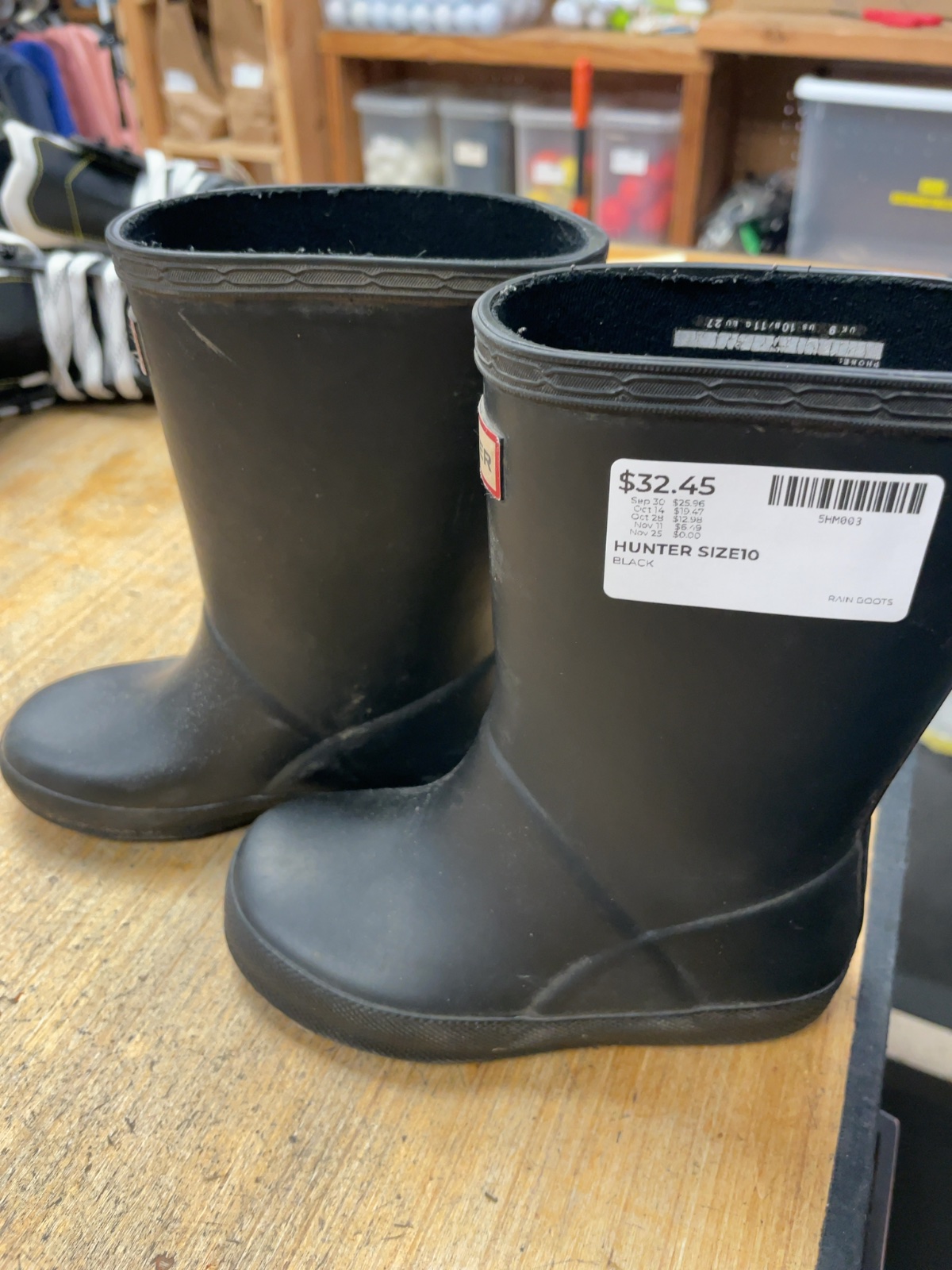 Hunter Rain Boots Size 10 Black