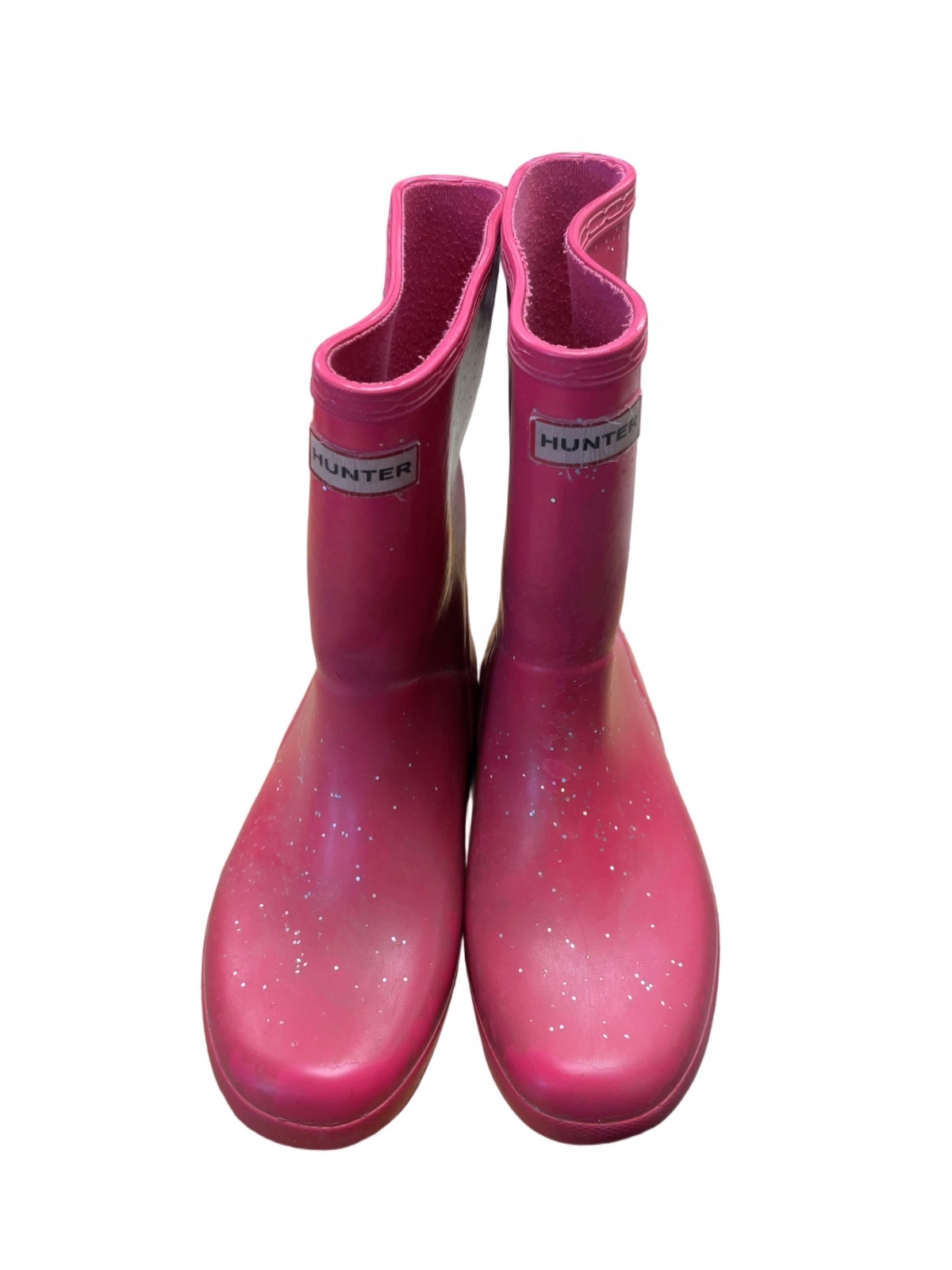 Hunter Rain Boots Size 2 Pink Glitter - image 1