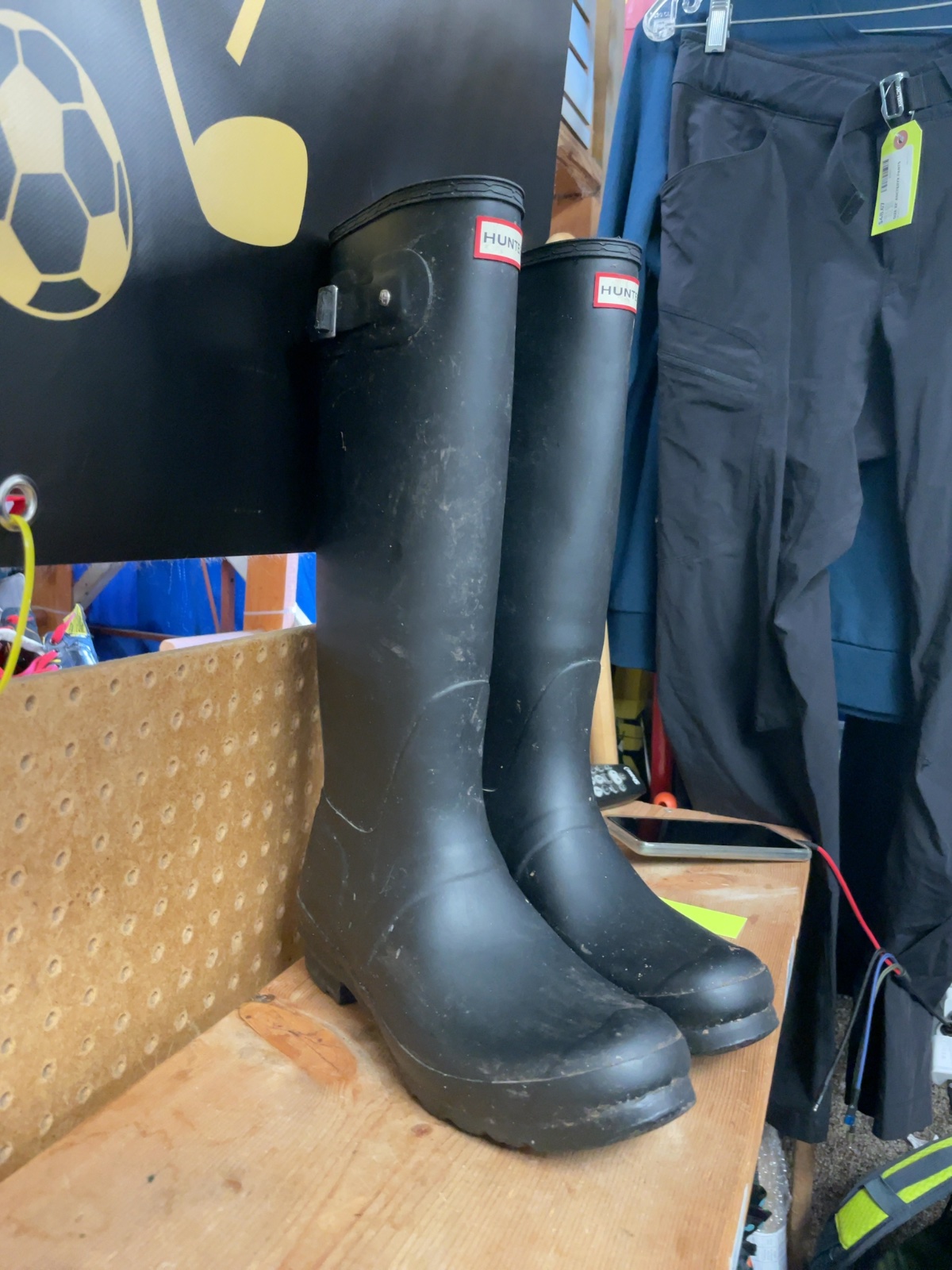 Hunter Tall Rain Boots Size 10 Black
