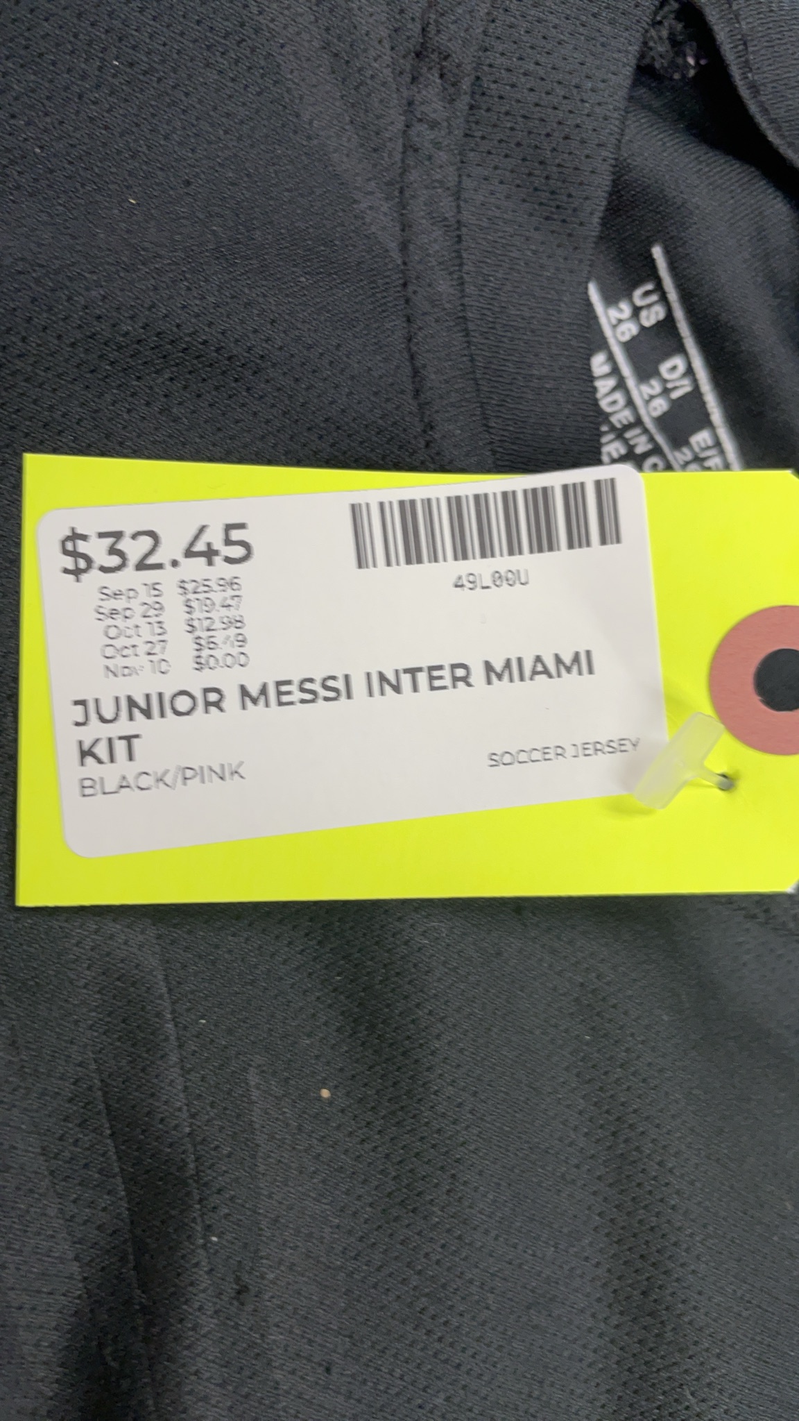 Inter Miami Messi Kit Size 26 Black/Pink