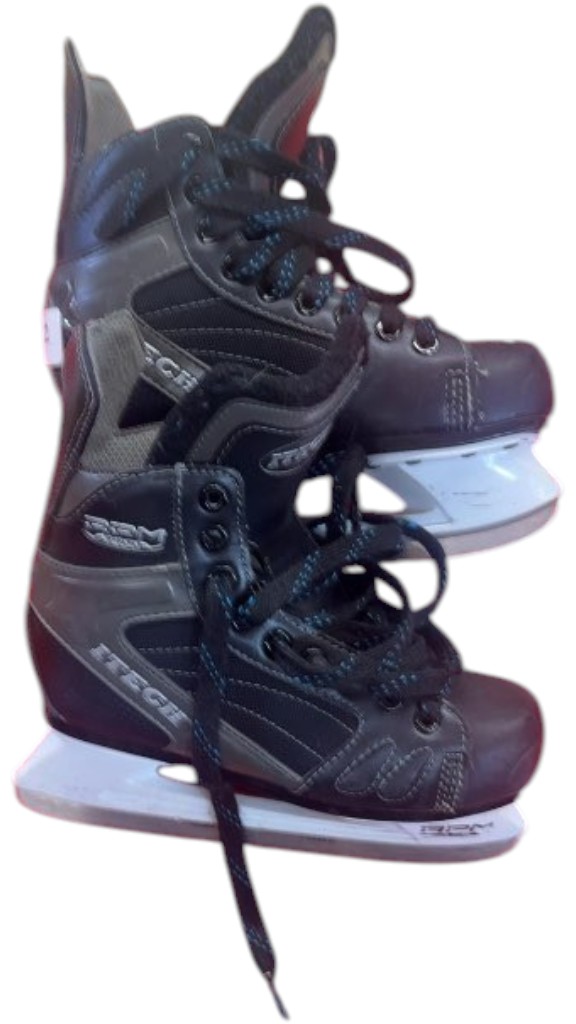 Itech Hockey Skates RPM Black Used Size 2 - image 1