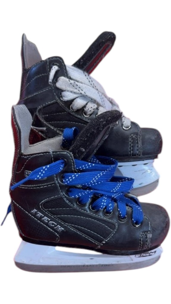 Itech Ice Skates RPM Youth Black Used Size 11Y - image 1
