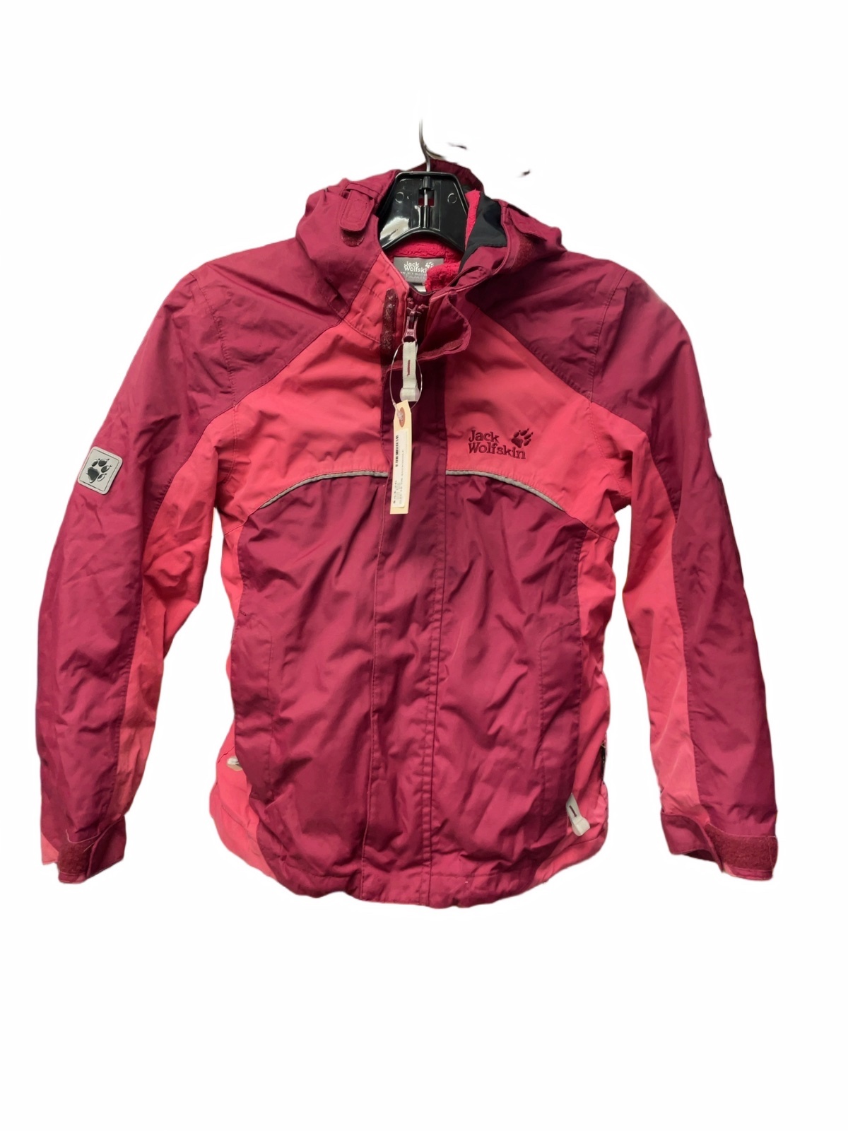 Jack Wolfskin JR 7/8 Pink Hooded Winter Jacket - image 1
